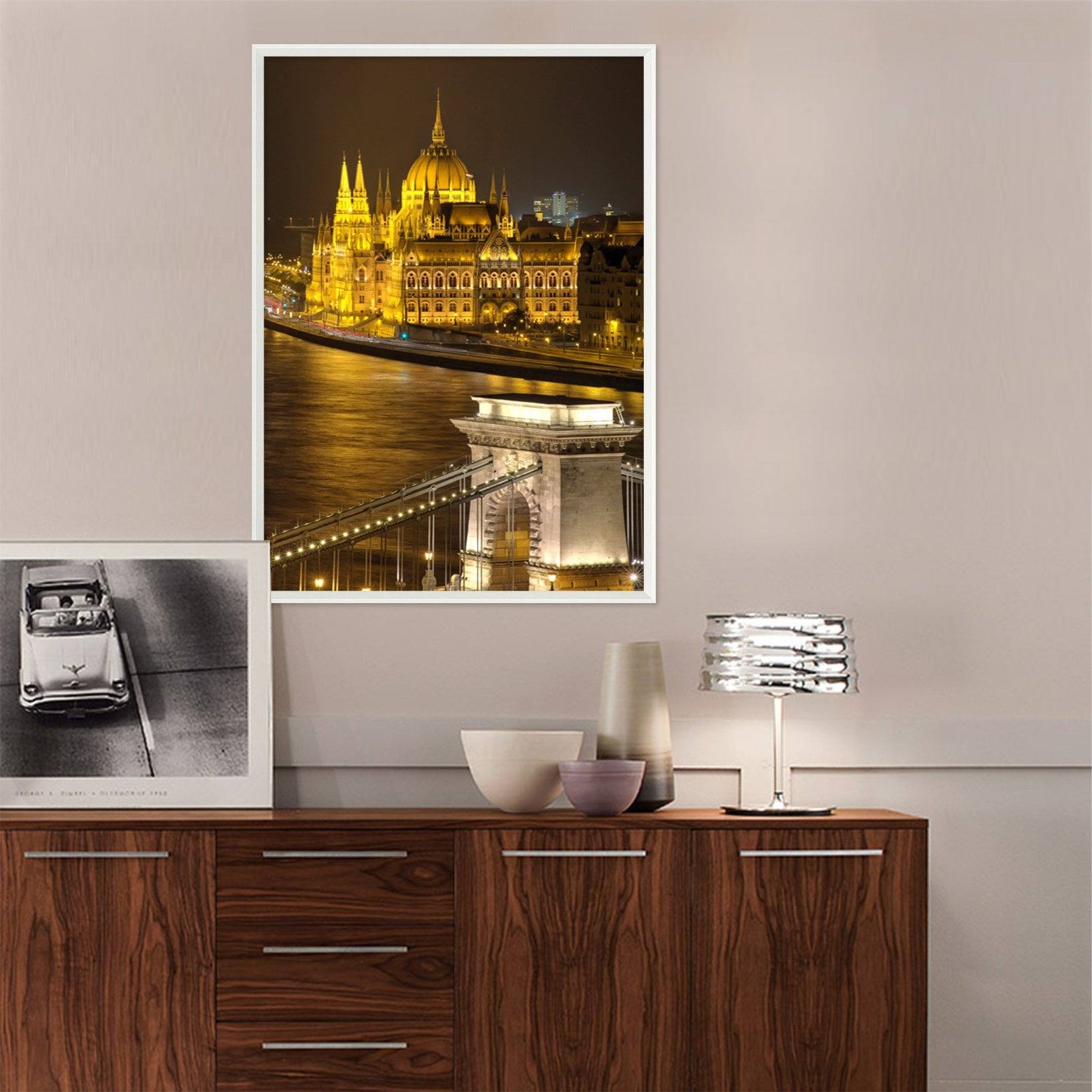 3D Bustling City 046 Fake Framed Print Painting Wallpaper AJ Creativity Home 