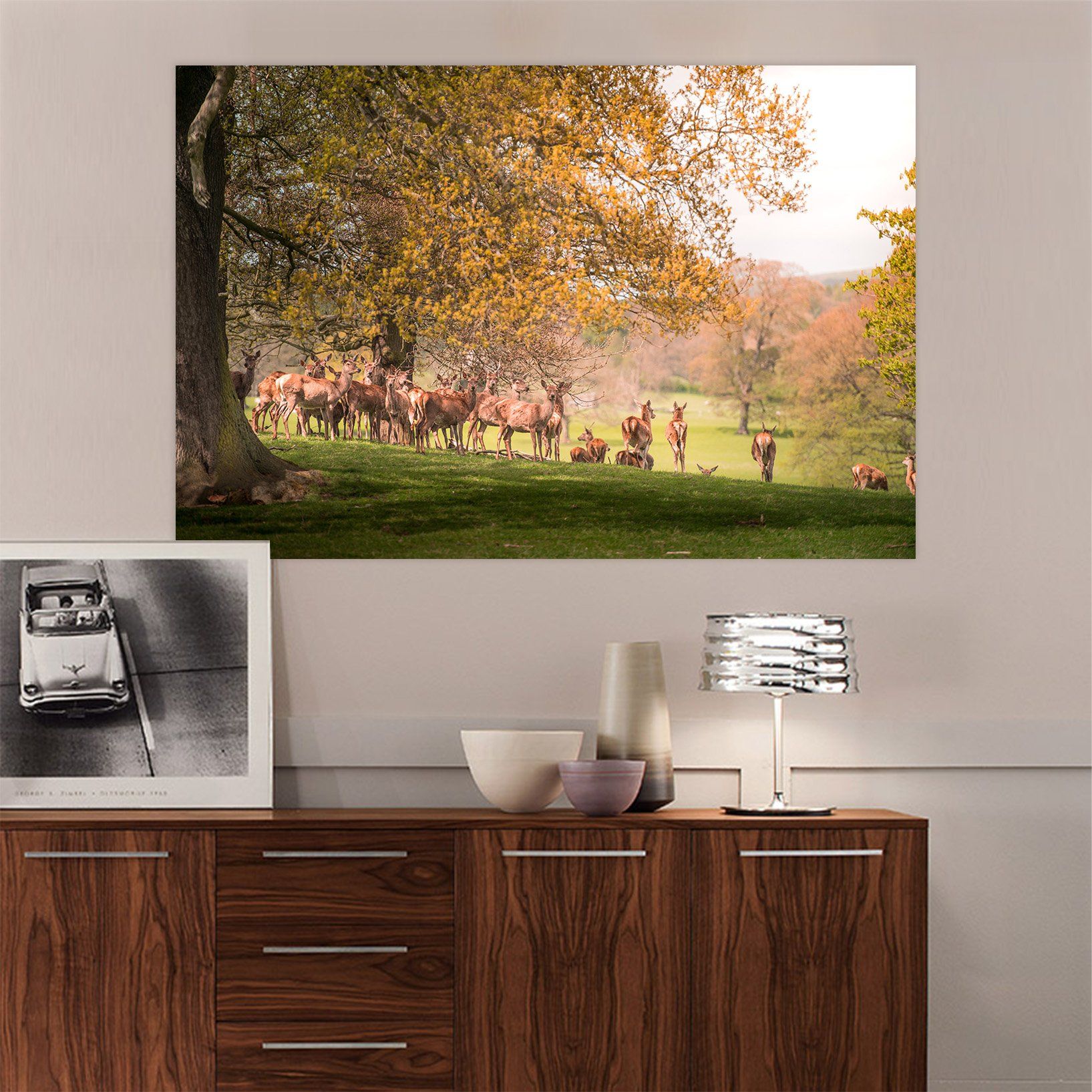 3D Wild Raindeer In Coutry Park In Autumn 130 Animal Wall Stickers Wallpaper AJ Wallpaper 2 