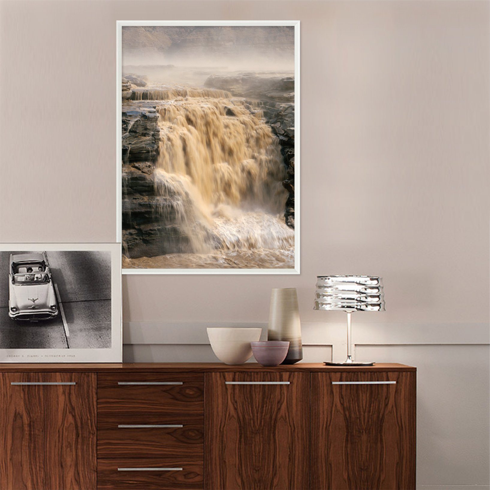 3D Yellow River 128 Fake Framed Print Painting Wallpaper AJ Creativity Home 