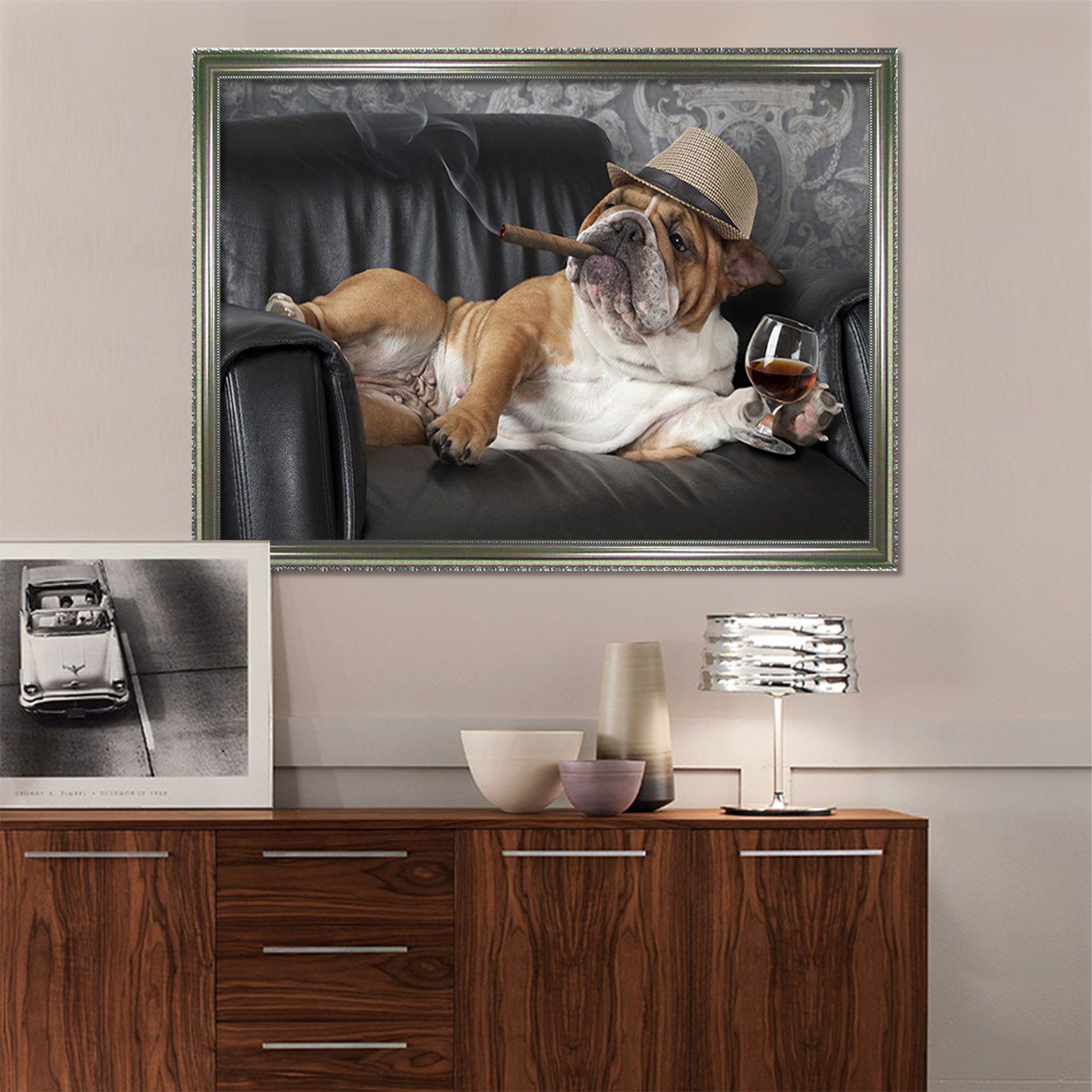 3D Social Shar Pei 059 Fake Framed Print Painting Wallpaper AJ Creativity Home 