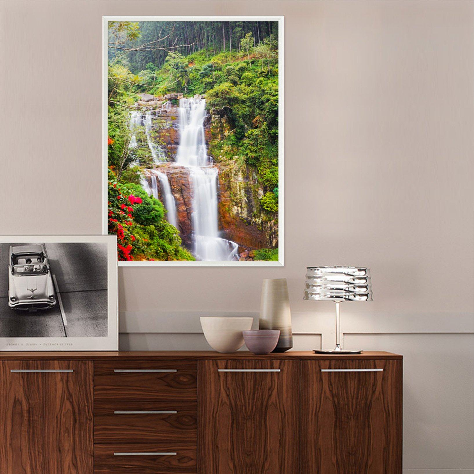 3D Forest Falls 120 Fake Framed Print Painting Wallpaper AJ Creativity Home 