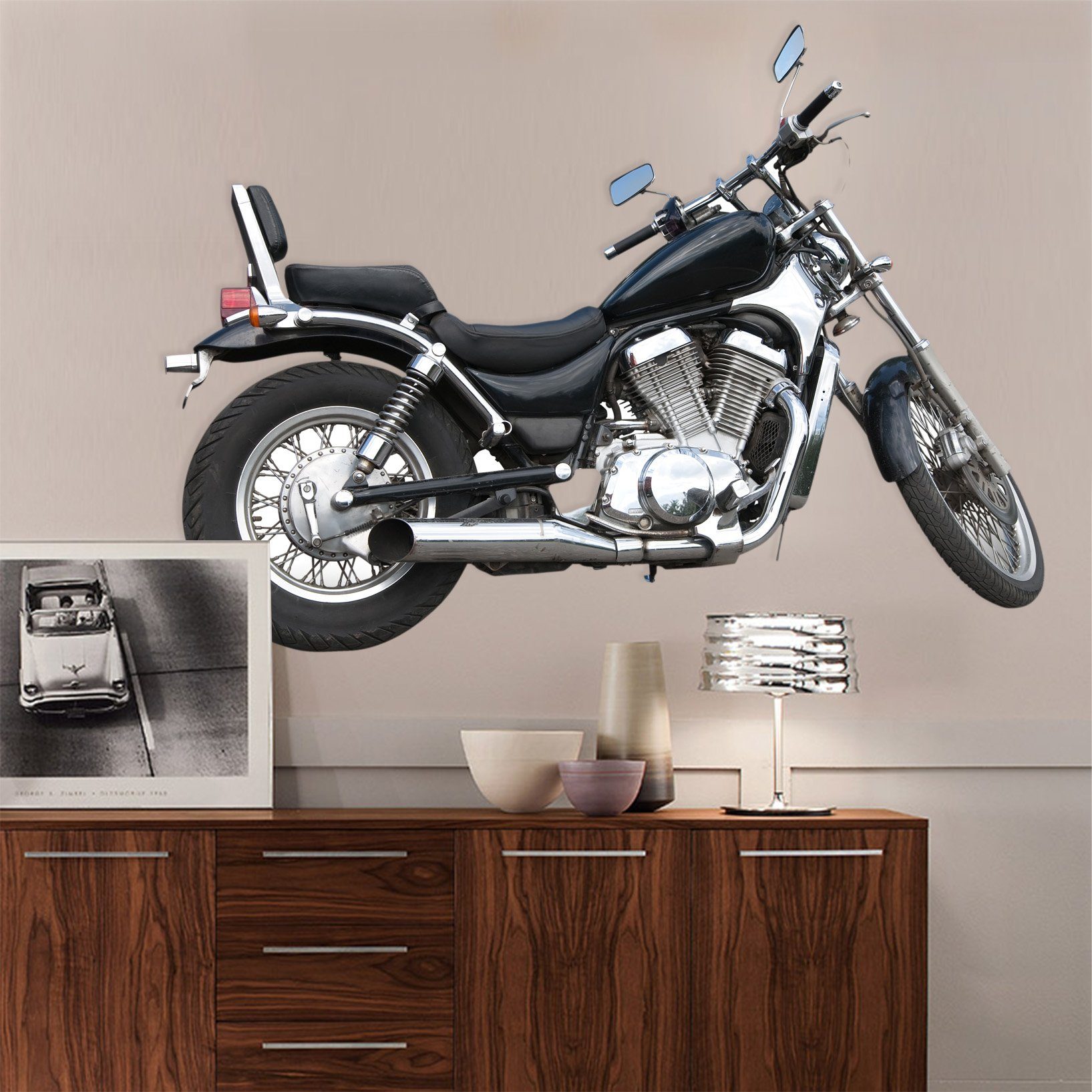 3D Black Motorcycle 0170 Vehicles Wallpaper AJ Wallpaper 