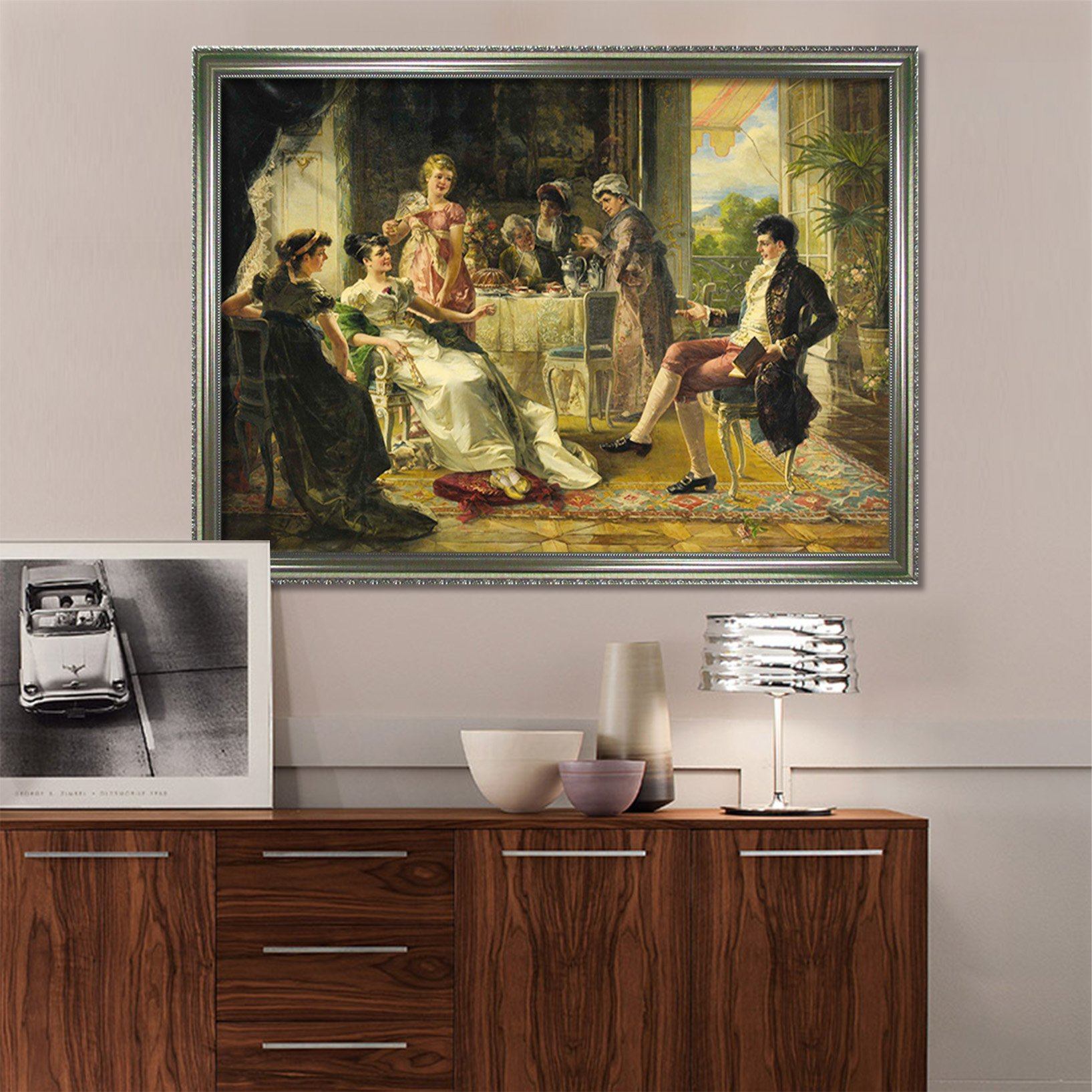 3D Aristocratic Talk 046 Fake Framed Print Painting Wallpaper AJ Creativity Home 
