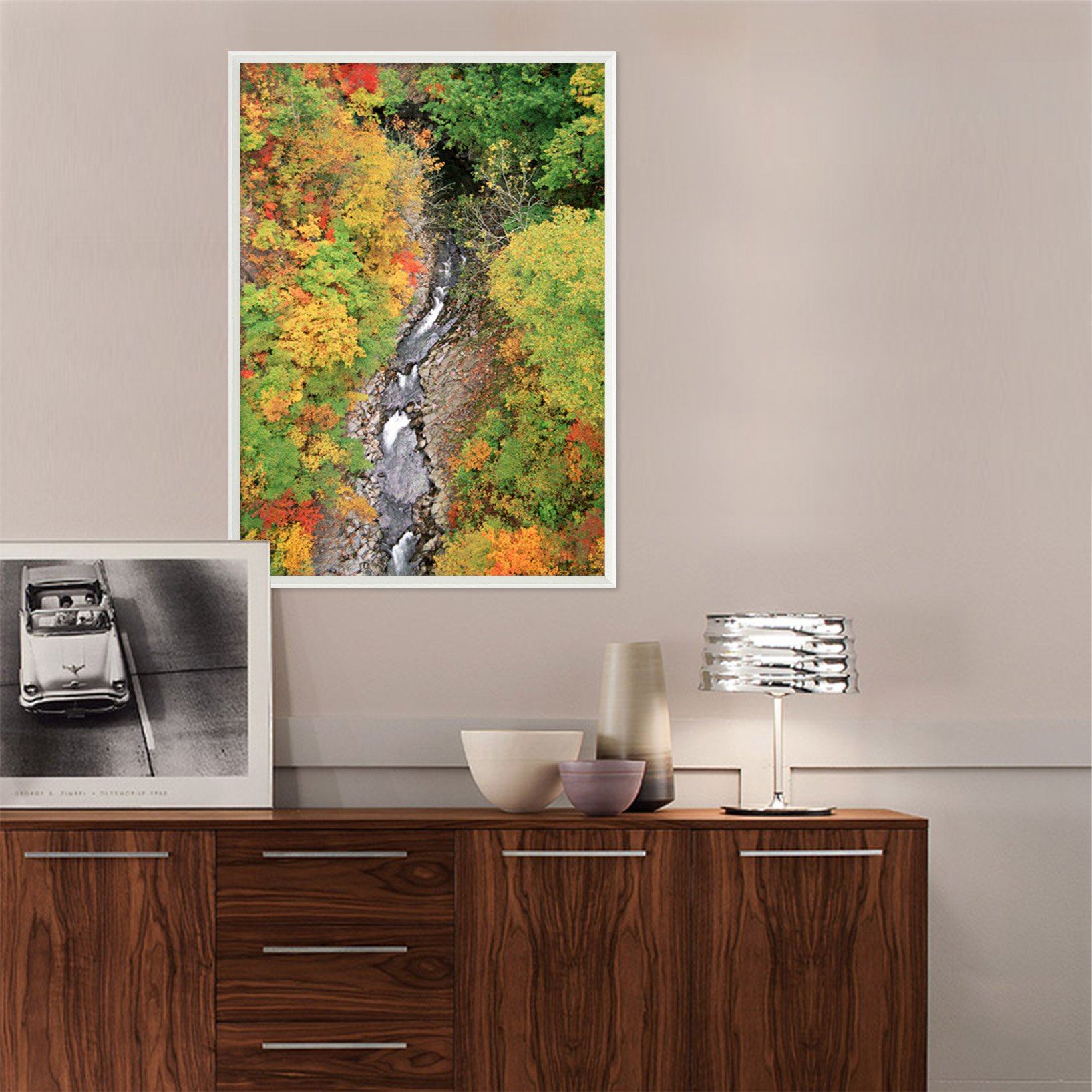 3D Small Stream 008 Fake Framed Print Painting Wallpaper AJ Creativity Home 