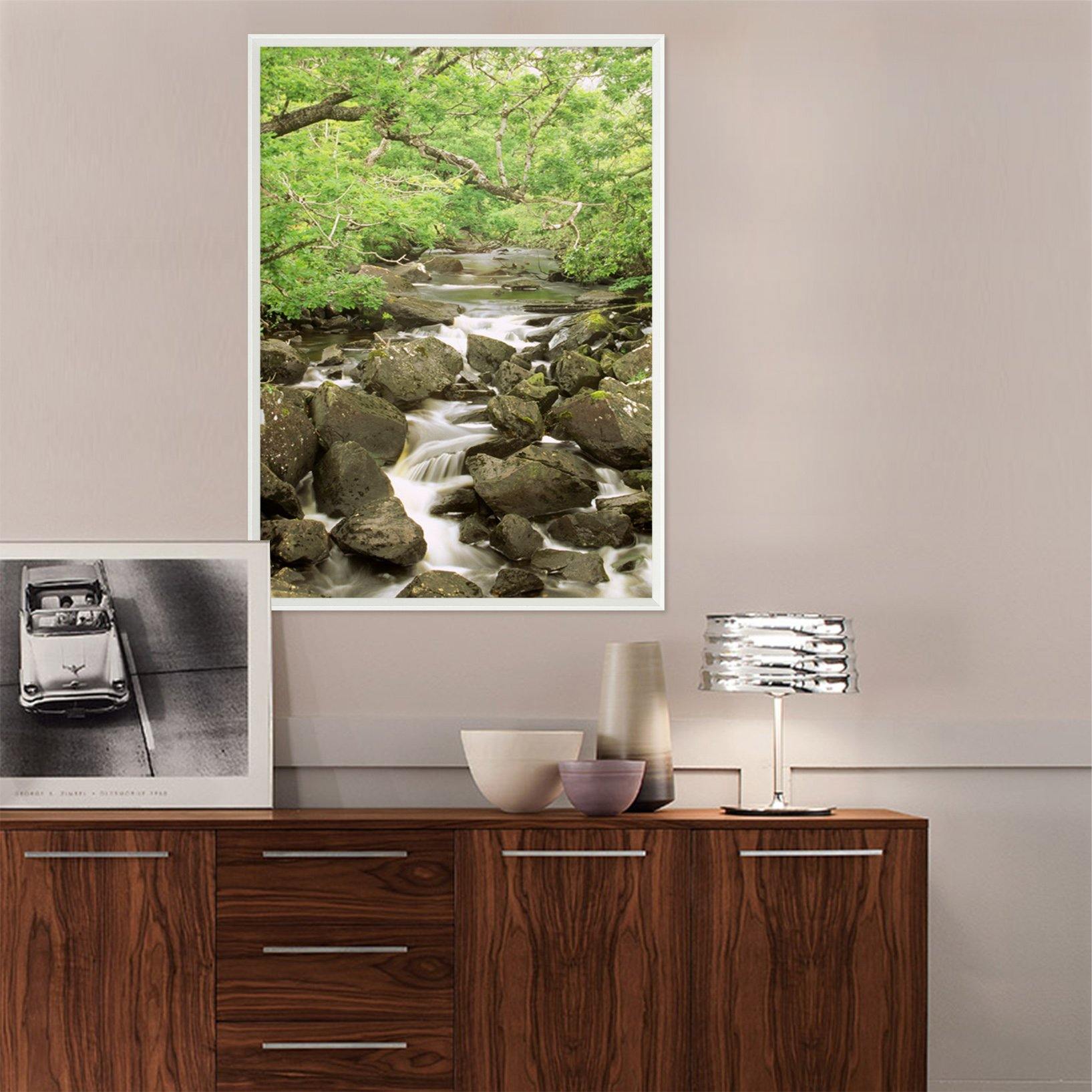 3D Stone River 064 Fake Framed Print Painting Wallpaper AJ Creativity Home 