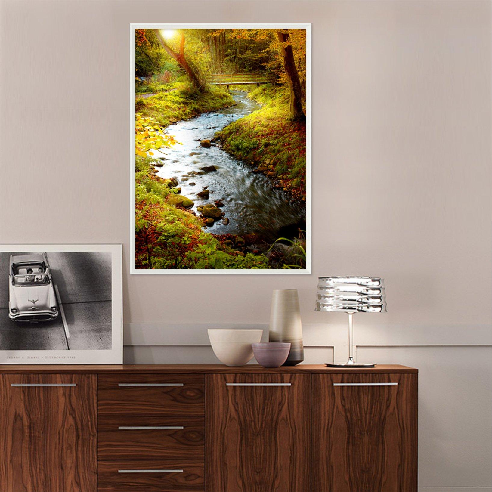 3D Bridge Water 105 Fake Framed Print Painting Wallpaper AJ Creativity Home 