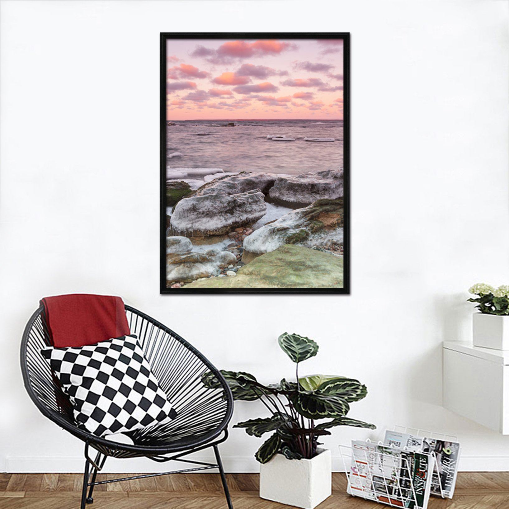 3D Red Cloud 016 Fake Framed Print Painting Wallpaper AJ Creativity Home 