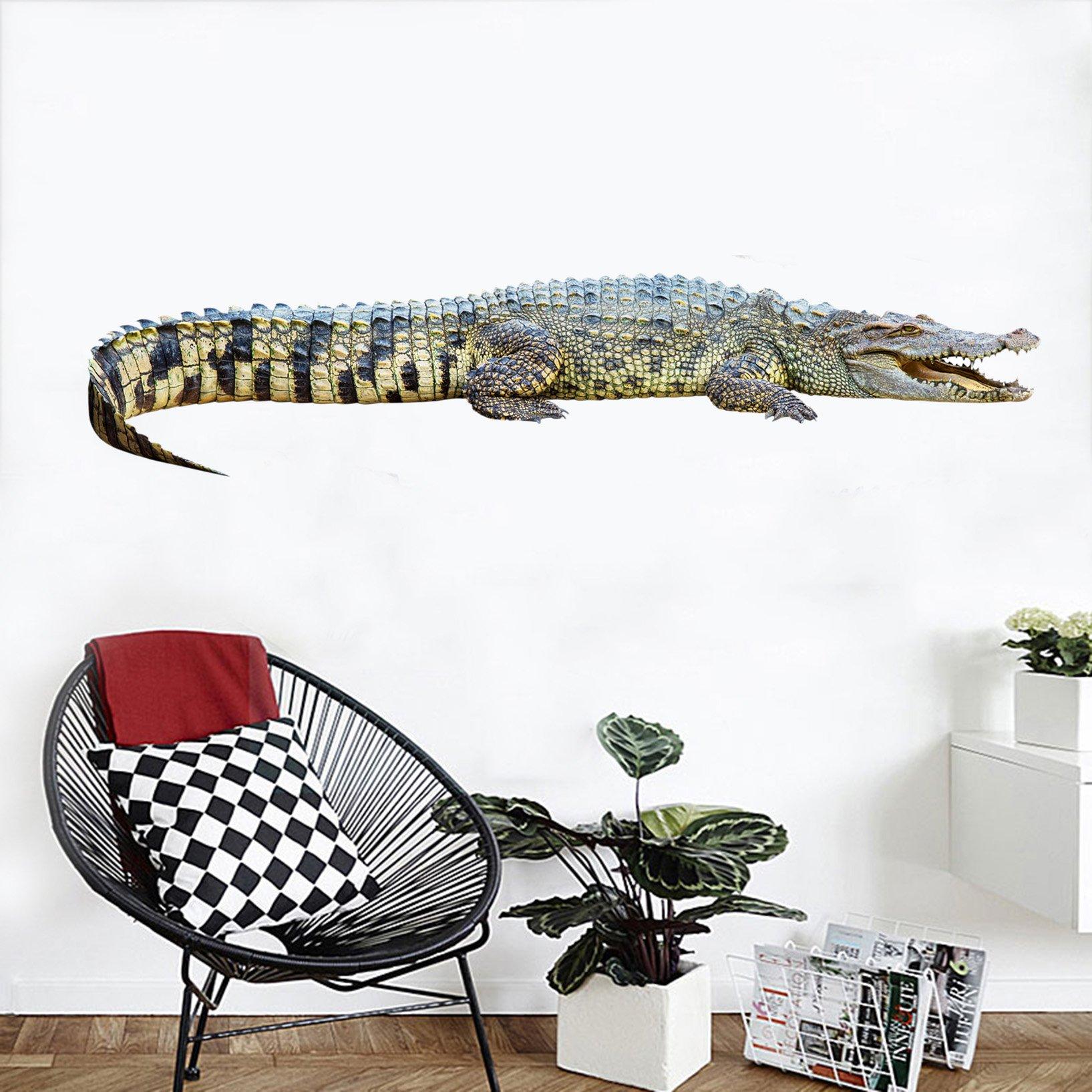 3D Crocodile Crawl 053 Animals Wall Stickers Wallpaper AJ Wallpaper 