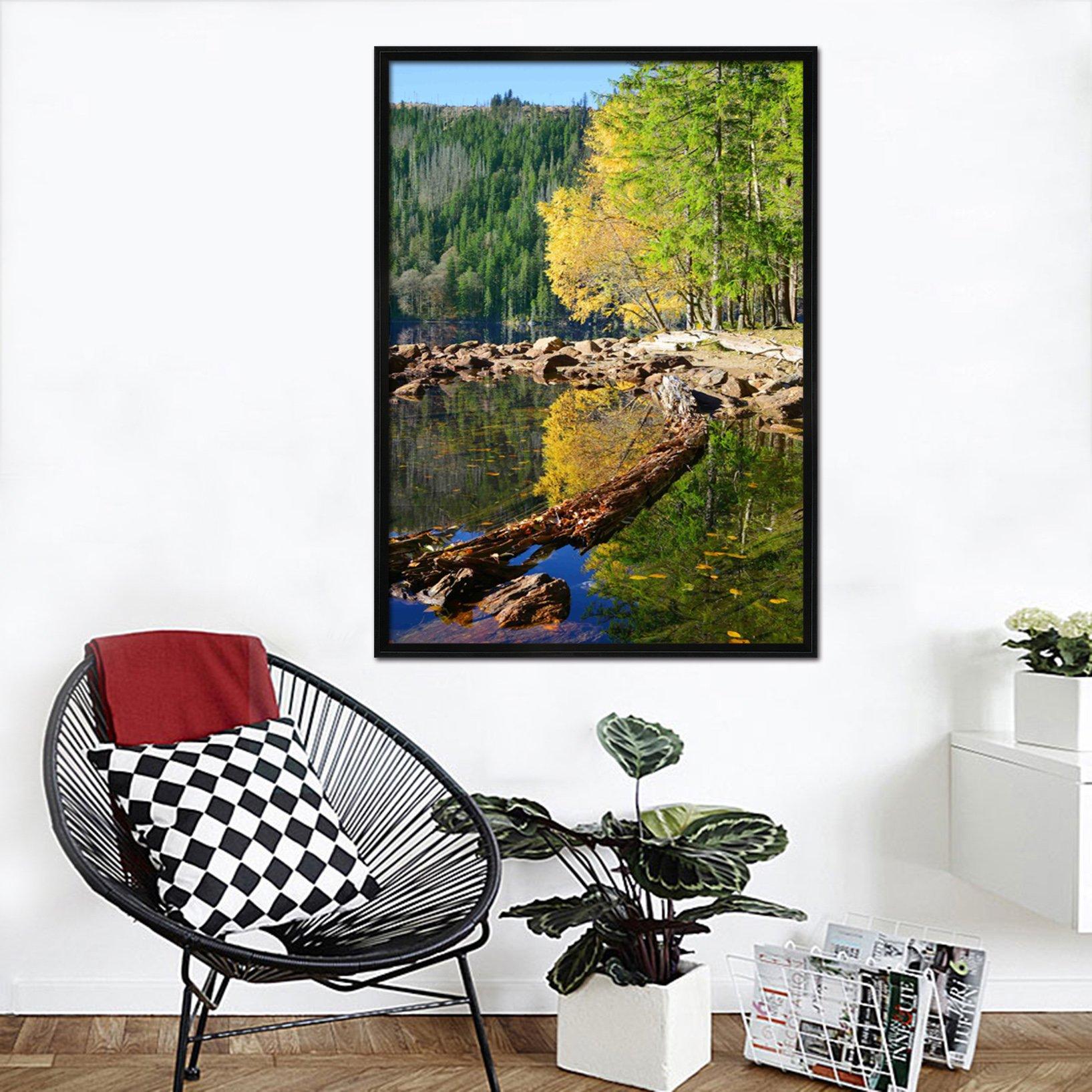 3D River Leaves 121 Fake Framed Print Painting Wallpaper AJ Creativity Home 