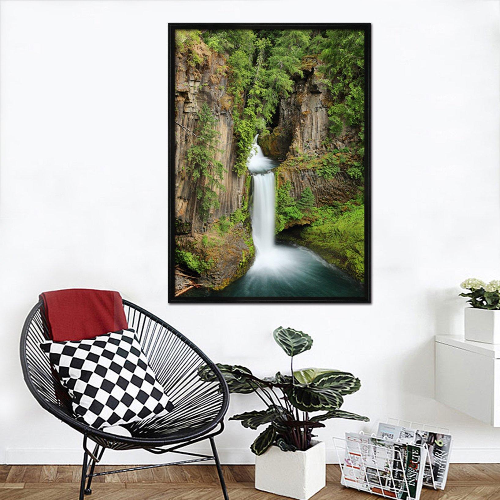 3D Precipitous Waterfall 052 Fake Framed Print Painting Wallpaper AJ Creativity Home 