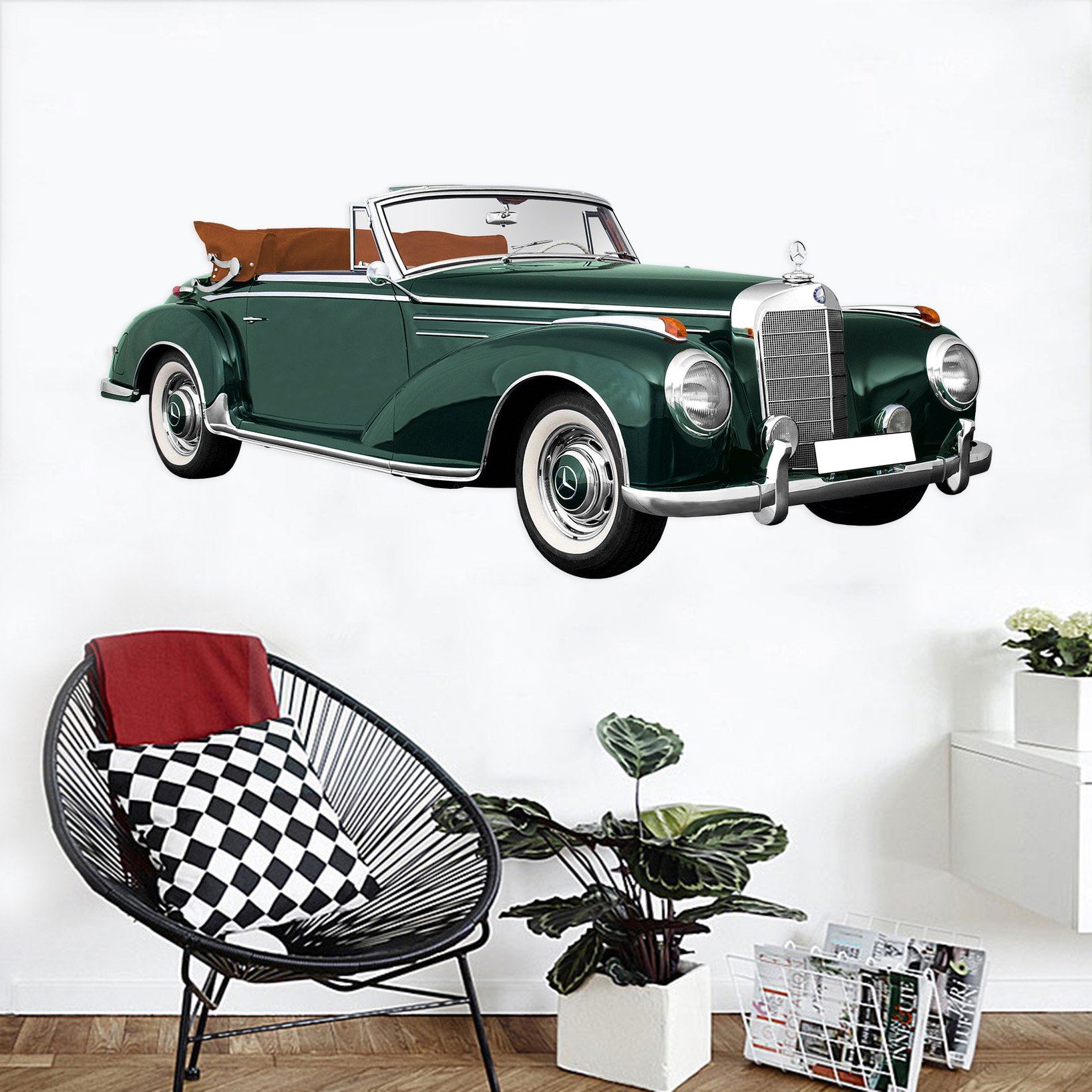 3D Mercedes-benz GREEN 0199 Vehicles Wallpaper AJ Wallpaper 