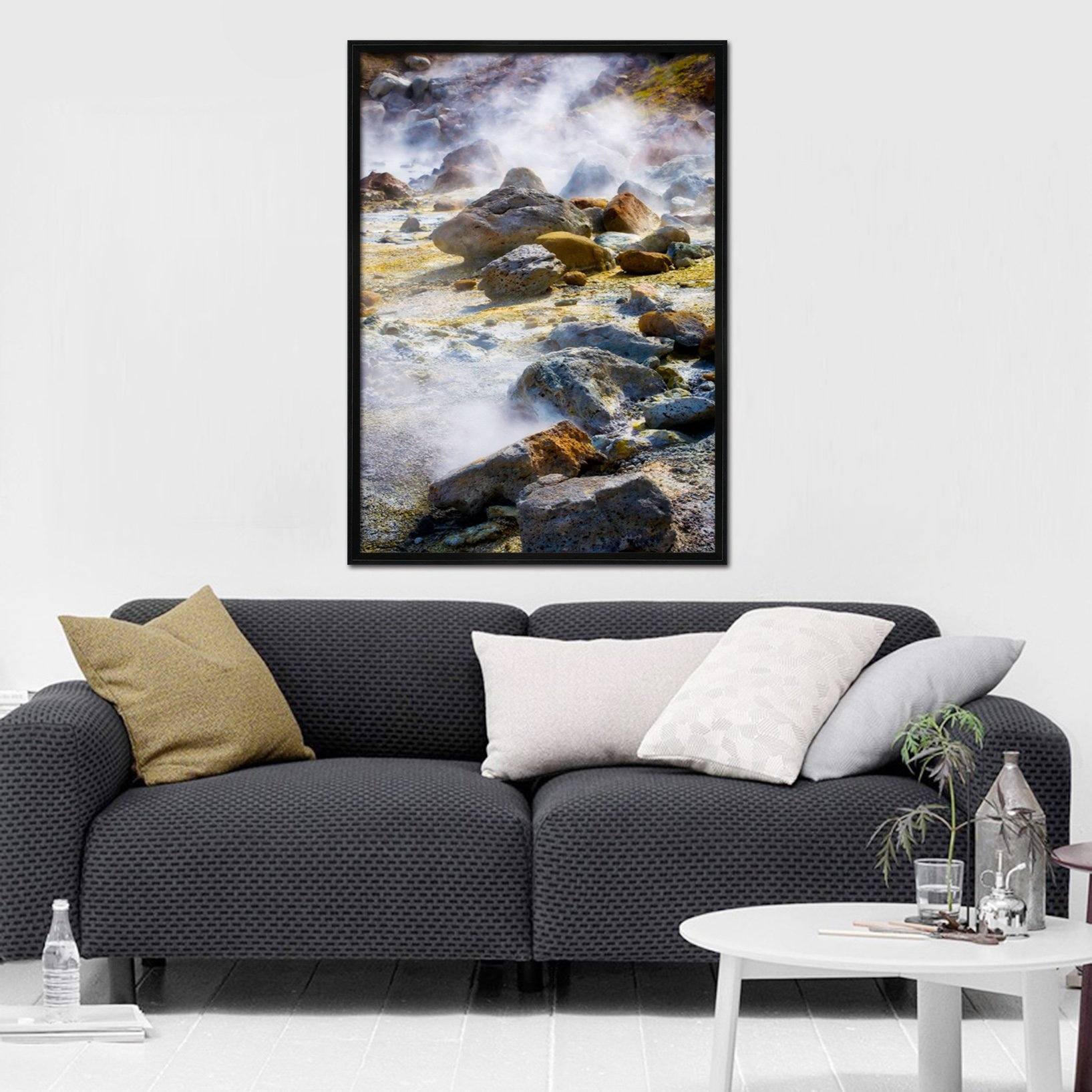 3D Mountain Fog 095 Fake Framed Print Painting Wallpaper AJ Creativity Home 