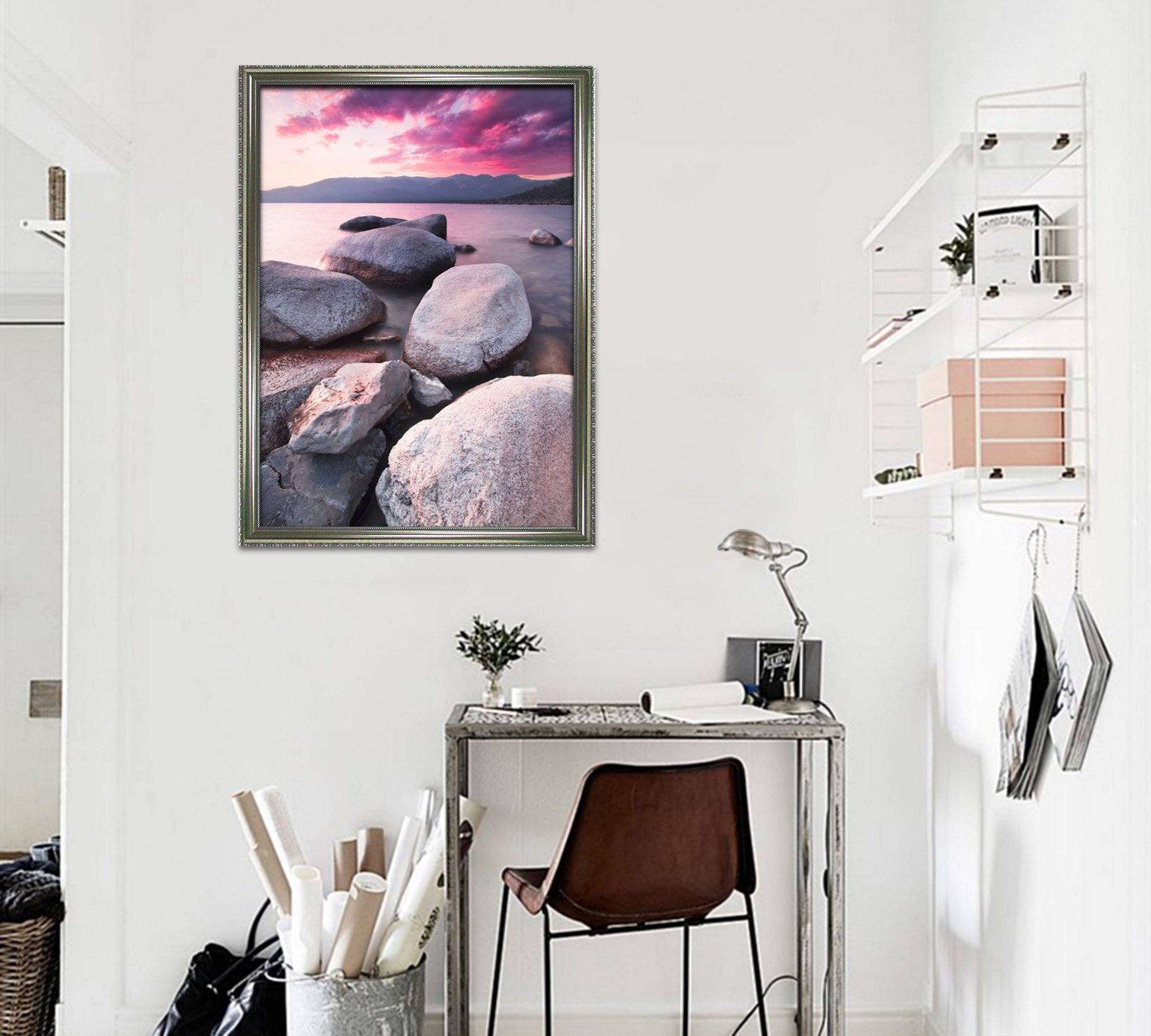 3D Big Stone 022 Fake Framed Print Painting Wallpaper AJ Creativity Home 