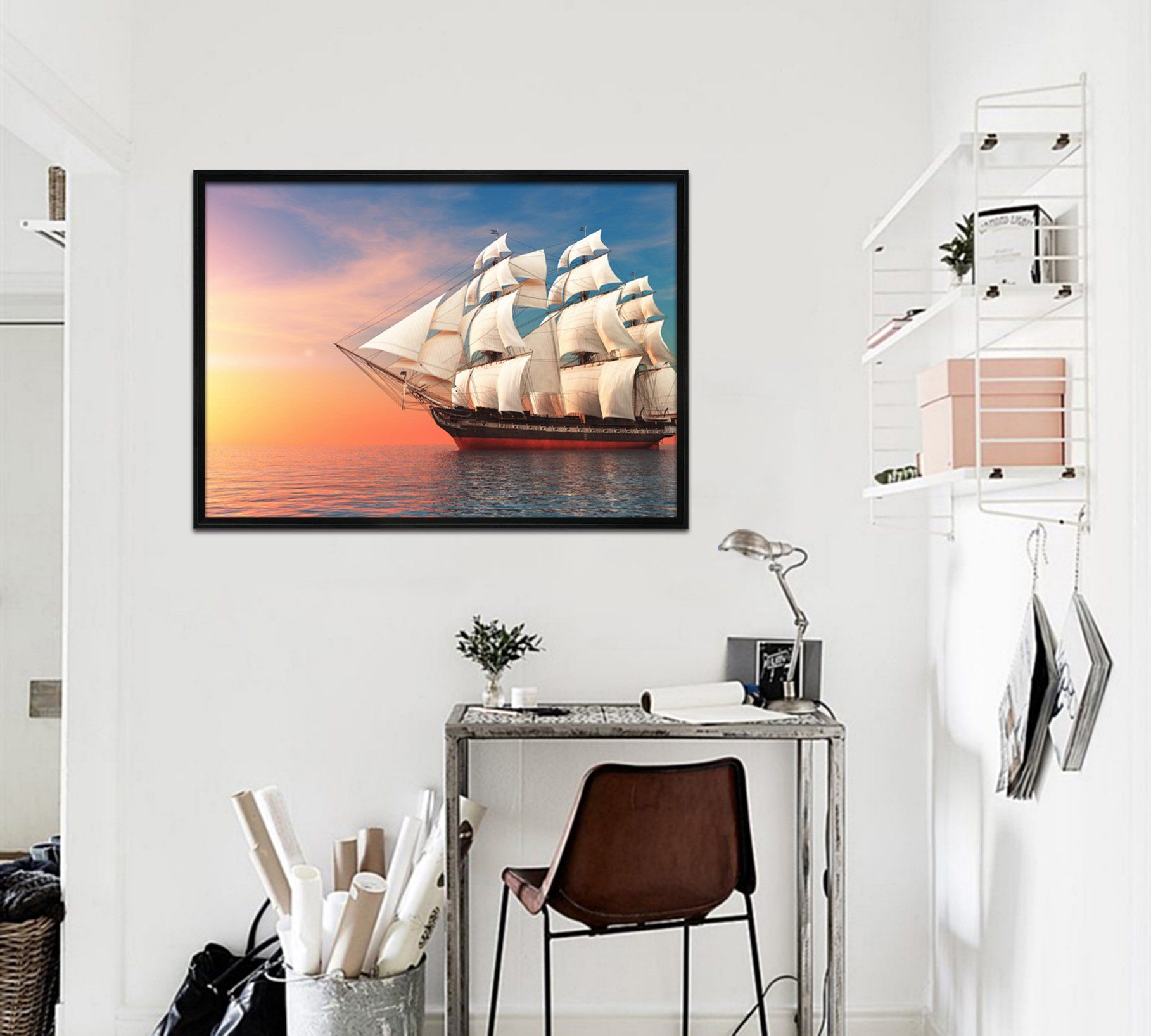 3D Sea Sailing 192 Fake Framed Print Painting Wallpaper AJ Creativity Home 