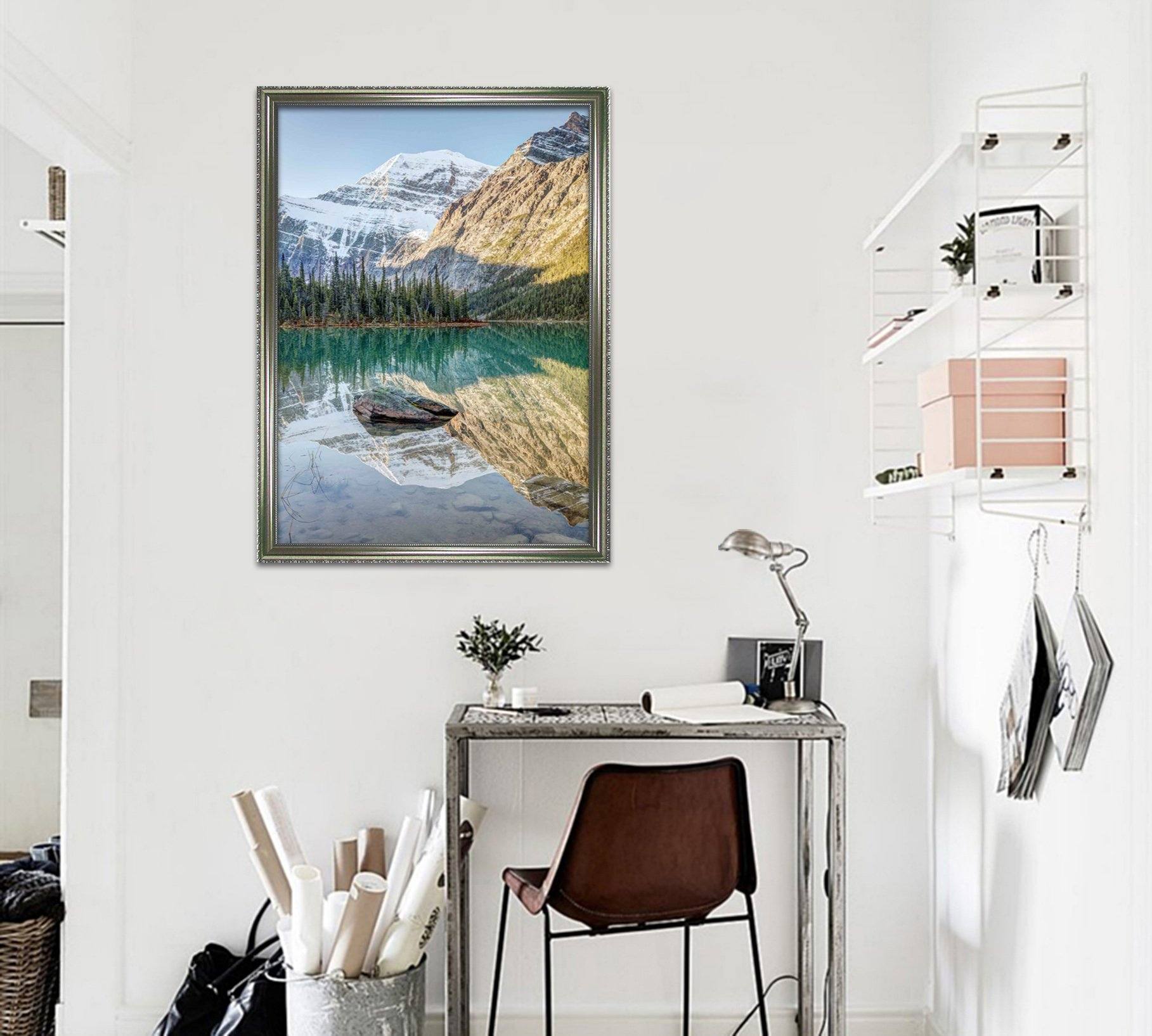 3D Clear Lake 029 Fake Framed Print Painting Wallpaper AJ Creativity Home 