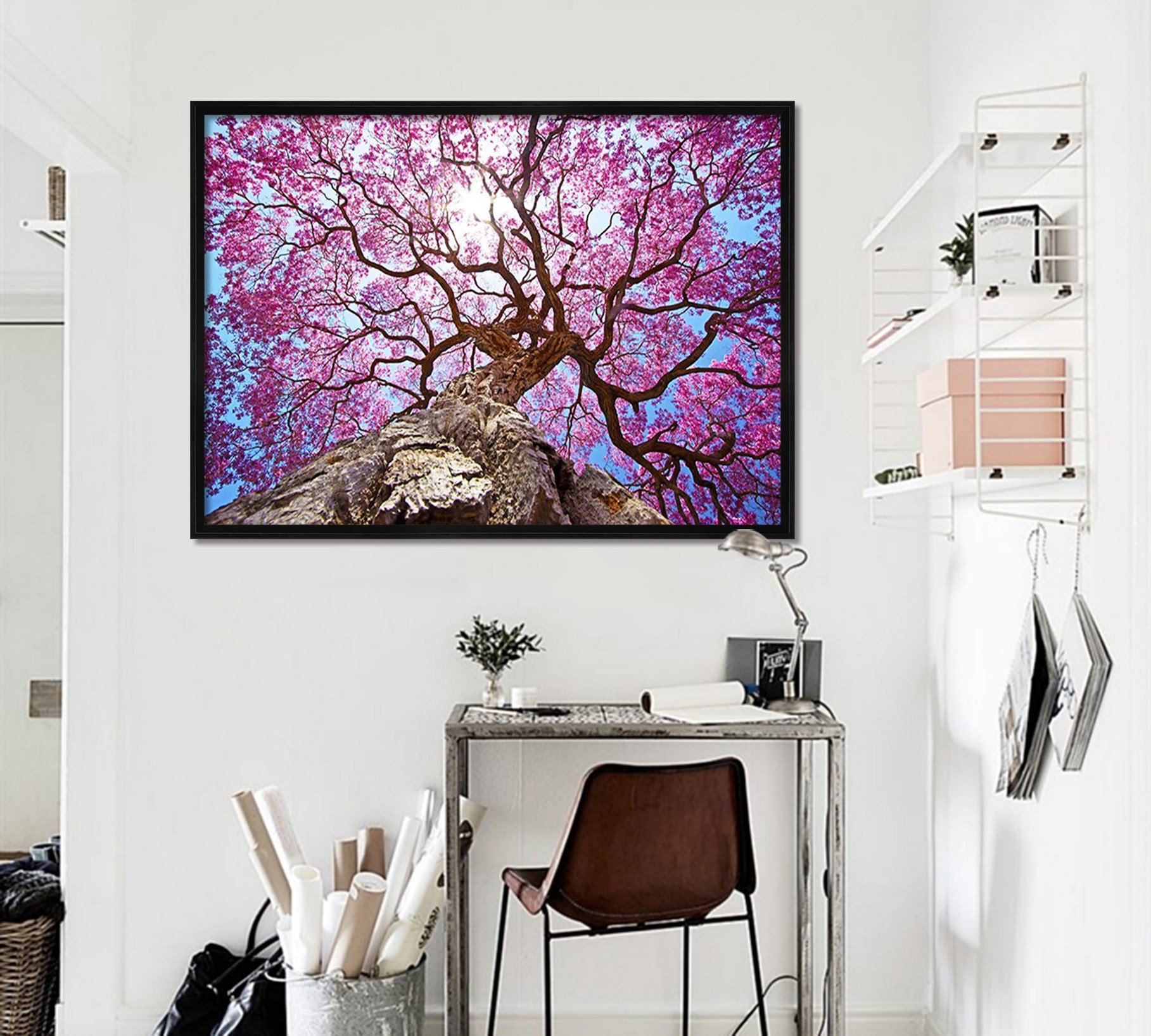 3D Tree Blossom 014 Fake Framed Print Painting Wallpaper AJ Creativity Home 