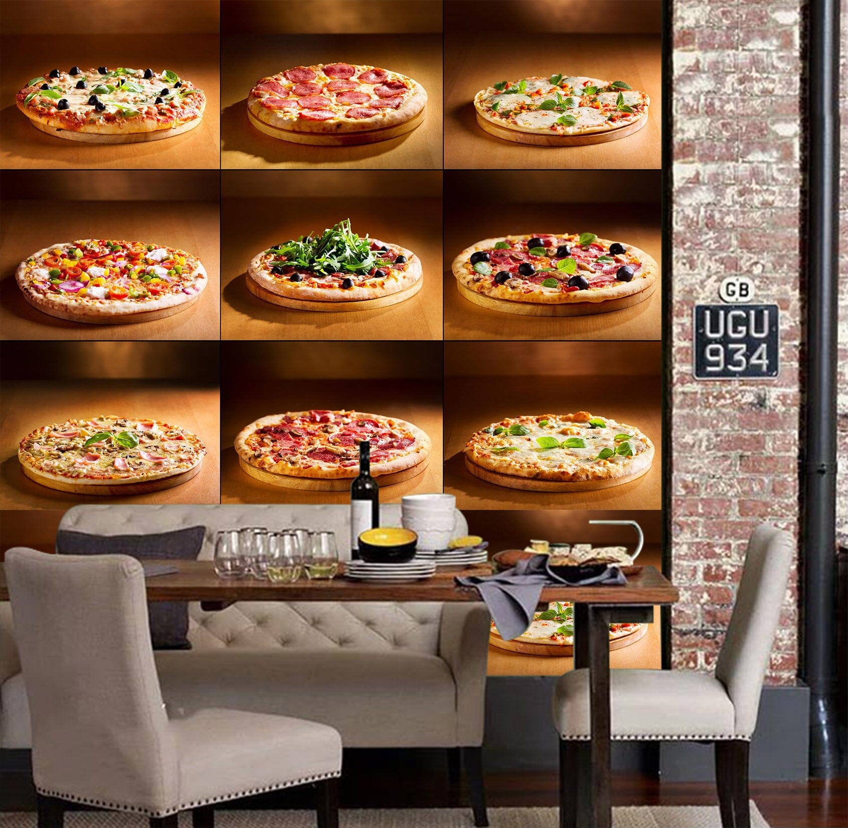 3D Delicious Pizza 1084 Wall Murals Wallpaper AJ Wallpaper 2 