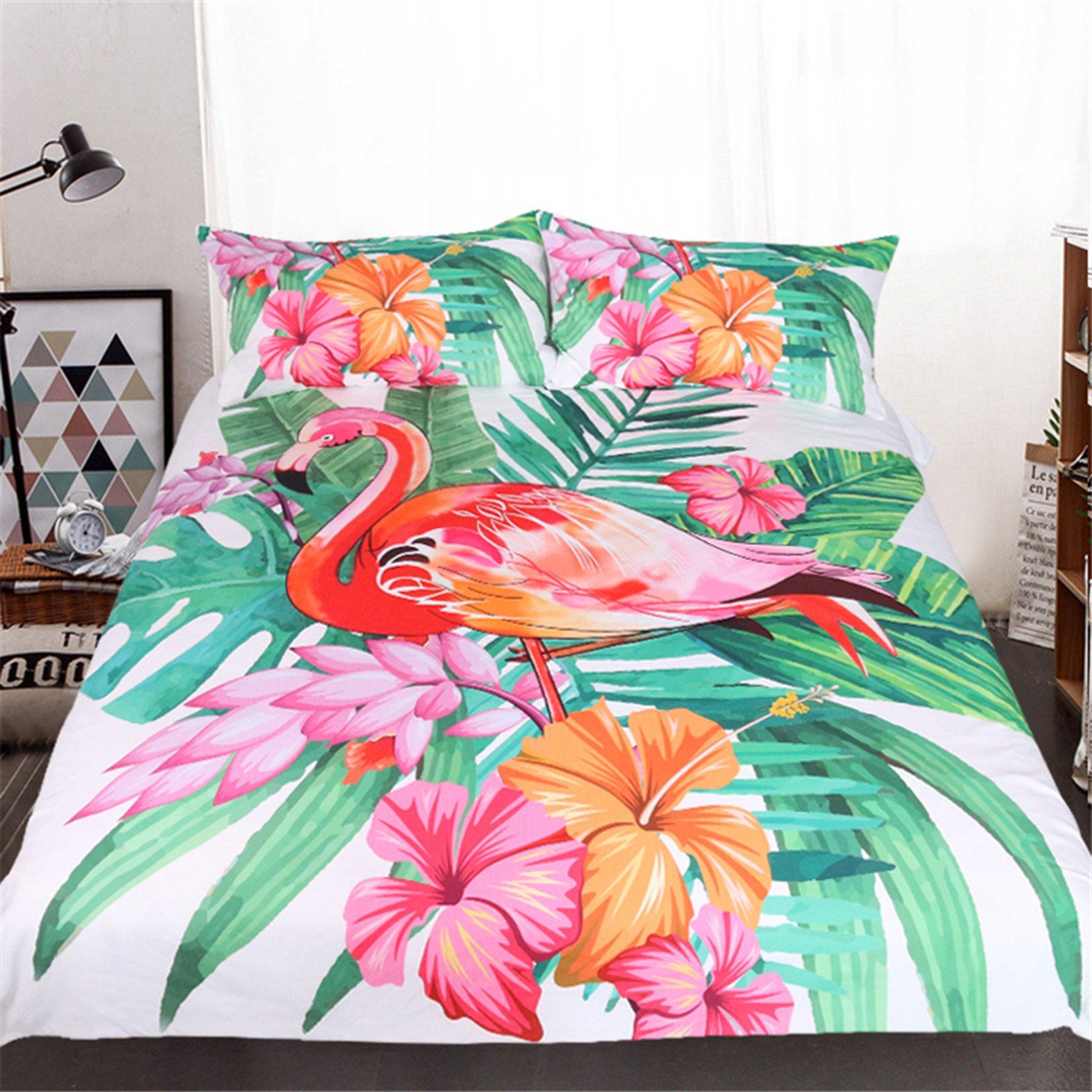 3D Horn Flamingo 173 Bed Pillowcases Quilt Wallpaper AJ Wallpaper 
