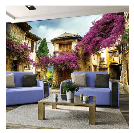 3D Alley Flowers 057 Wallpaper AJ Wallpaper 