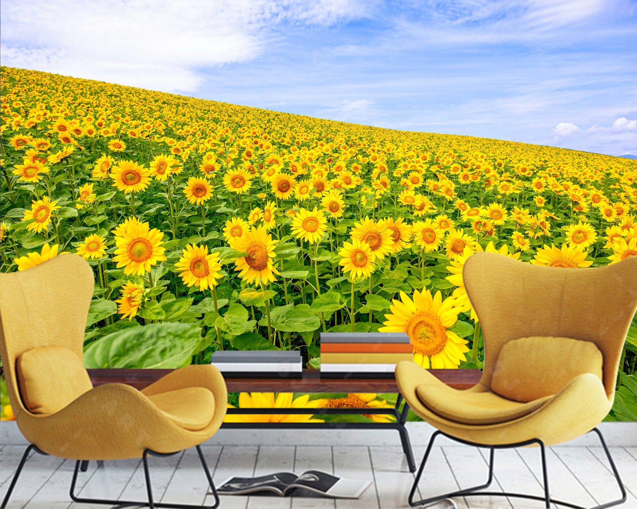 3D Sunflower Estate 1042 Wall Murals Wallpaper AJ Wallpaper 2 