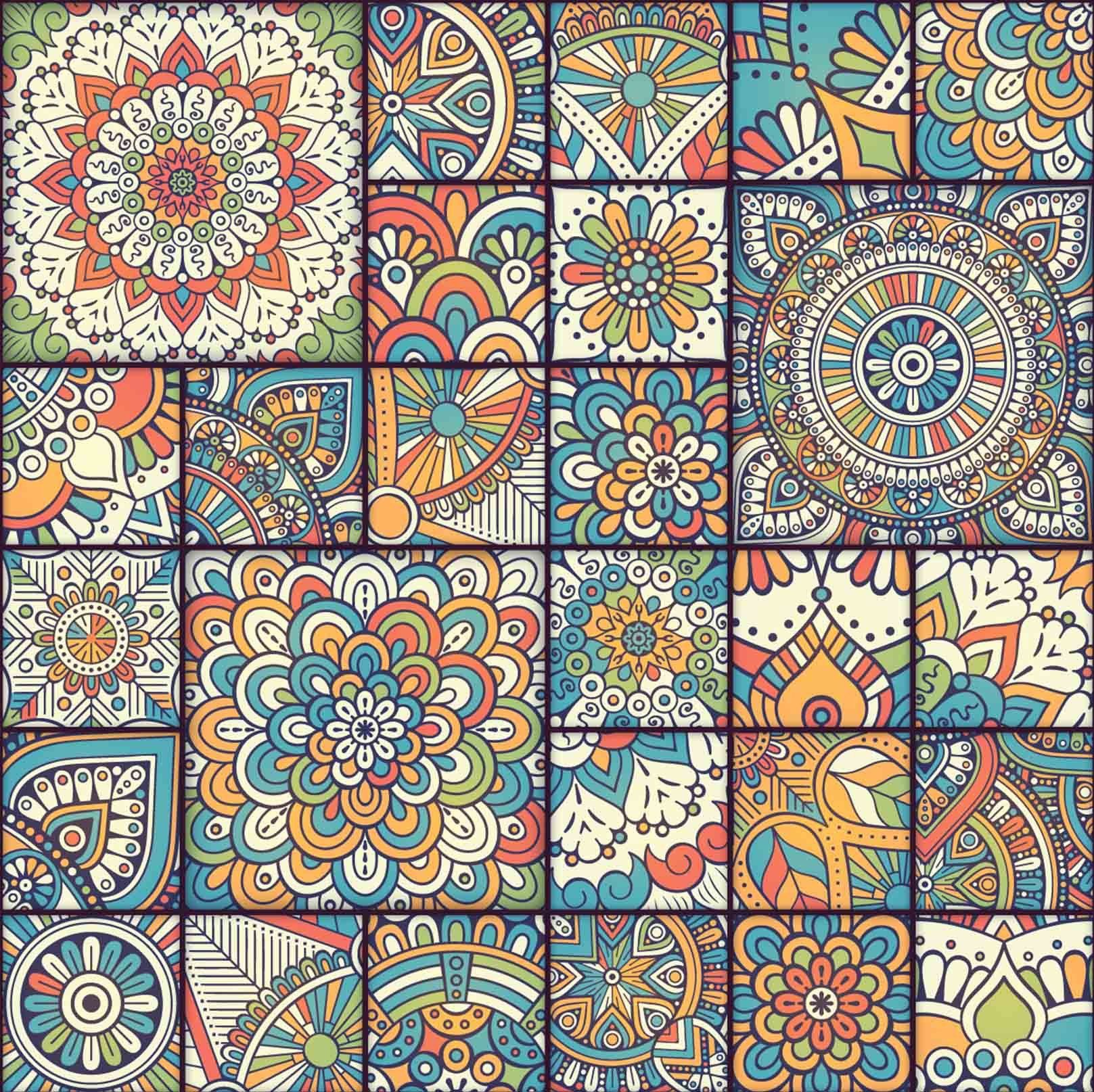 Color Retro Grids Patterns Wallpaper AJ Wallpaper 