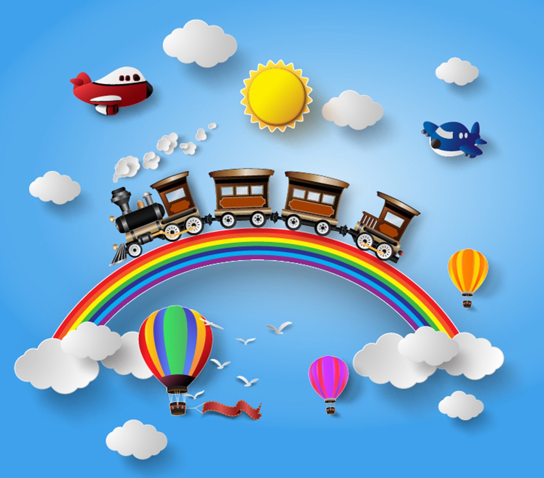 Rainbow Train Wallpaper AJ Wallpaper 