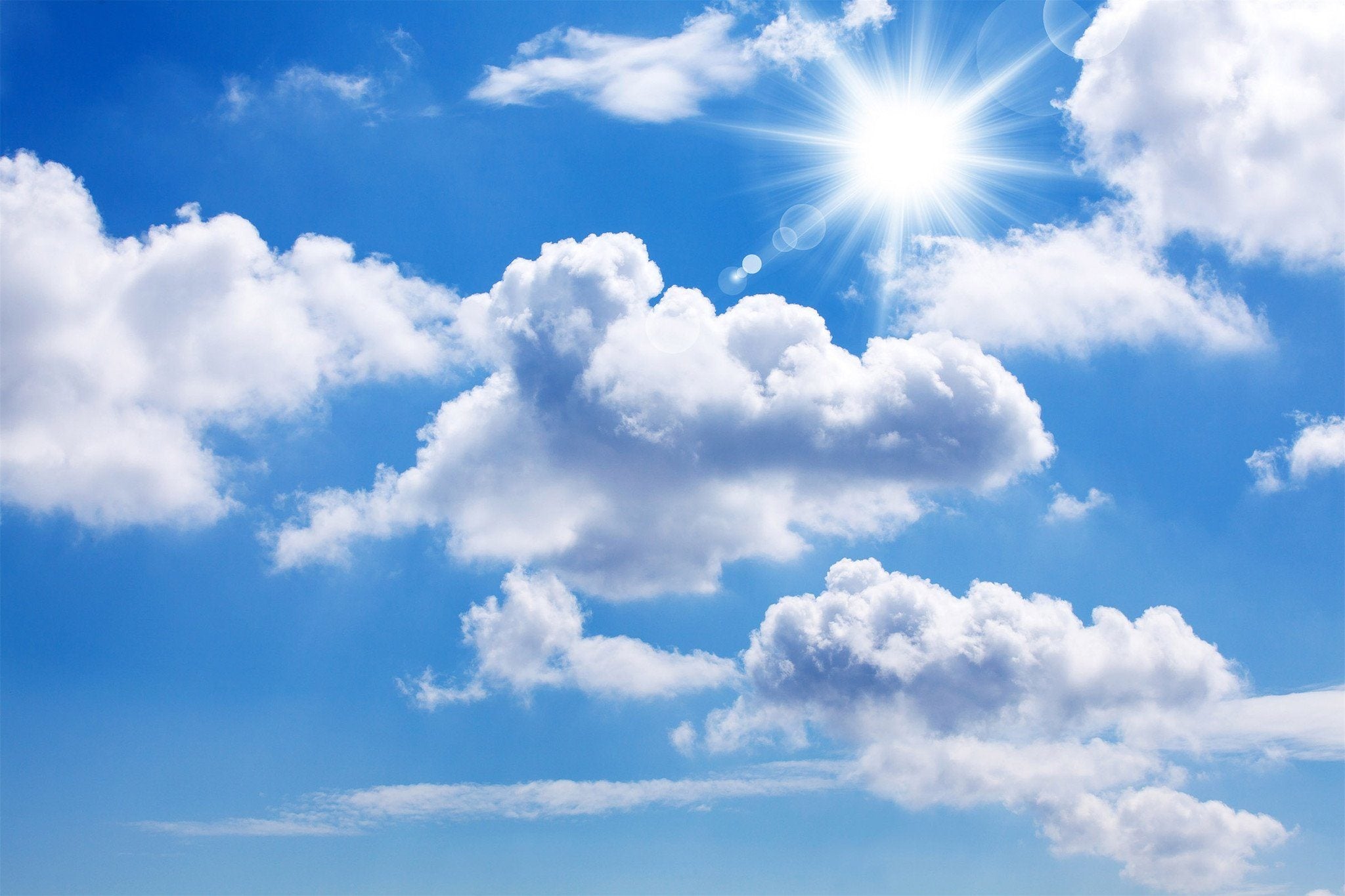 Sunny Blue Sky White Clouds Wallpaper AJ Wallpaper 