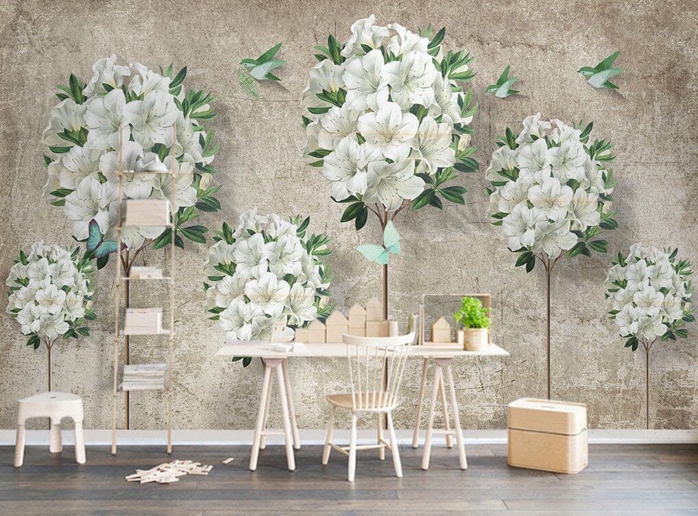 3D White Camellia 2052 Wall Murals Wallpaper AJ Wallpaper 2 