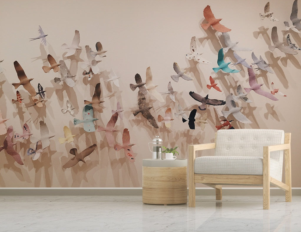 3D Color Pigeon WC532 Wall Murals