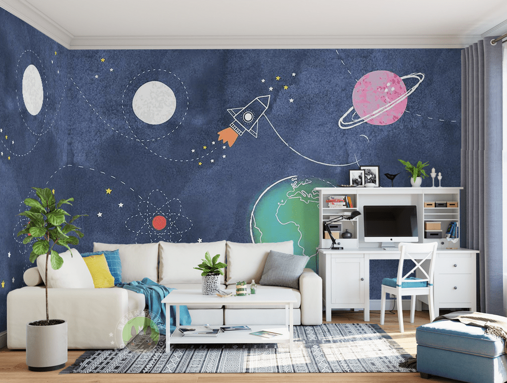 3D Space Rocket 2042 Wall Murals Wallpaper AJ Wallpaper 2 
