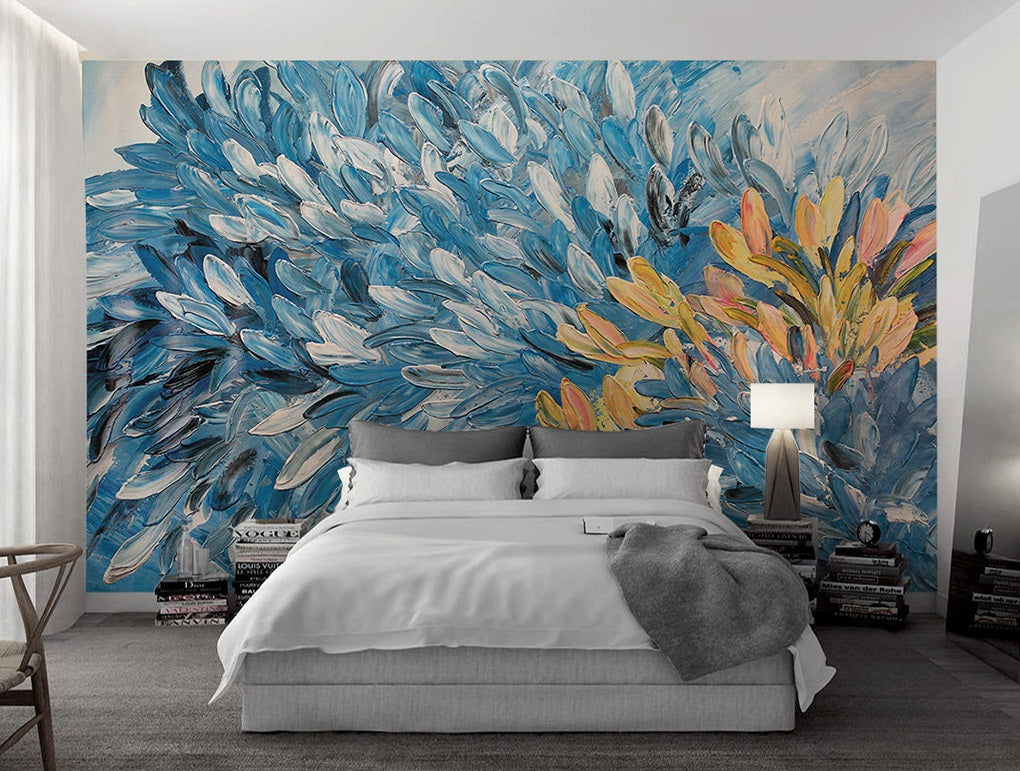 3D Oil Painting Feather WC382 Wall Murals