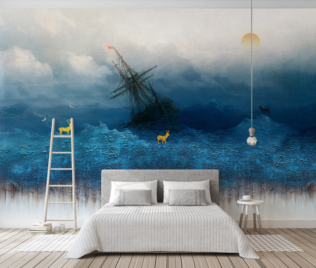 3D Steamship Fawn WC534 Wall Murals