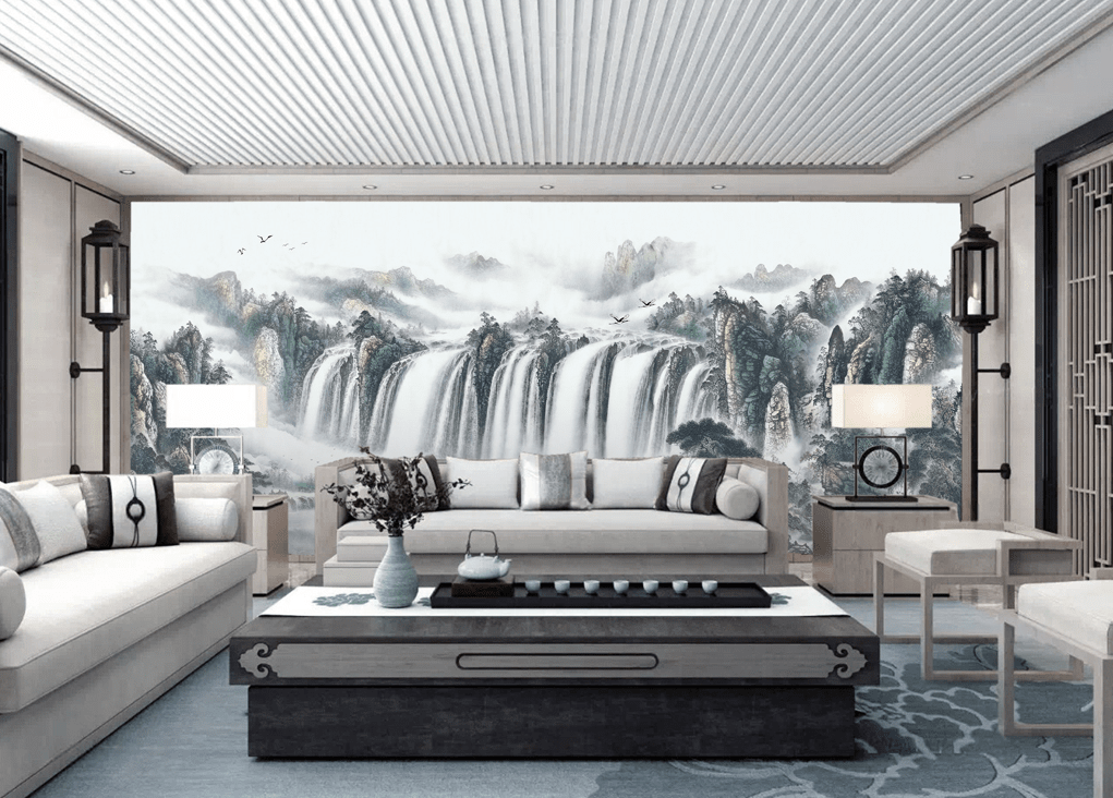 3D Ink Falls 2093 Wall Murals Wallpaper AJ Wallpaper 2 