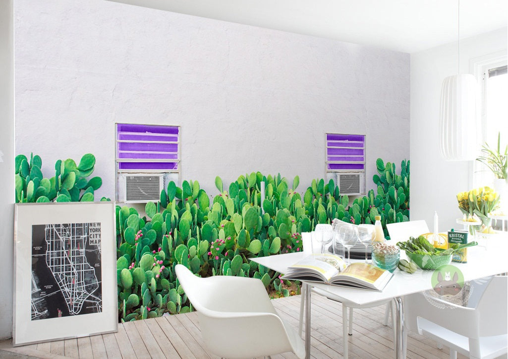 3D Green Cactus 2049 Wall Murals