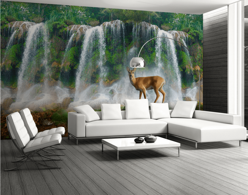 3D Fawn Falls 2096 Wall Murals Wallpaper AJ Wallpaper 2 