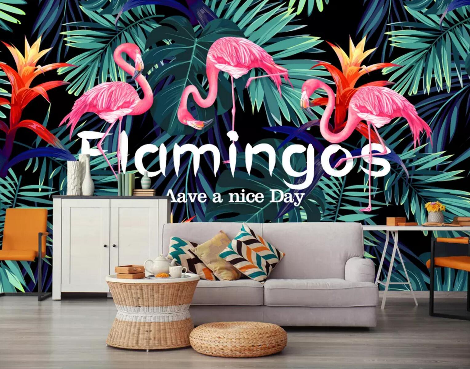 3D Flamingo English 340 Wallpaper AJ Wallpaper 