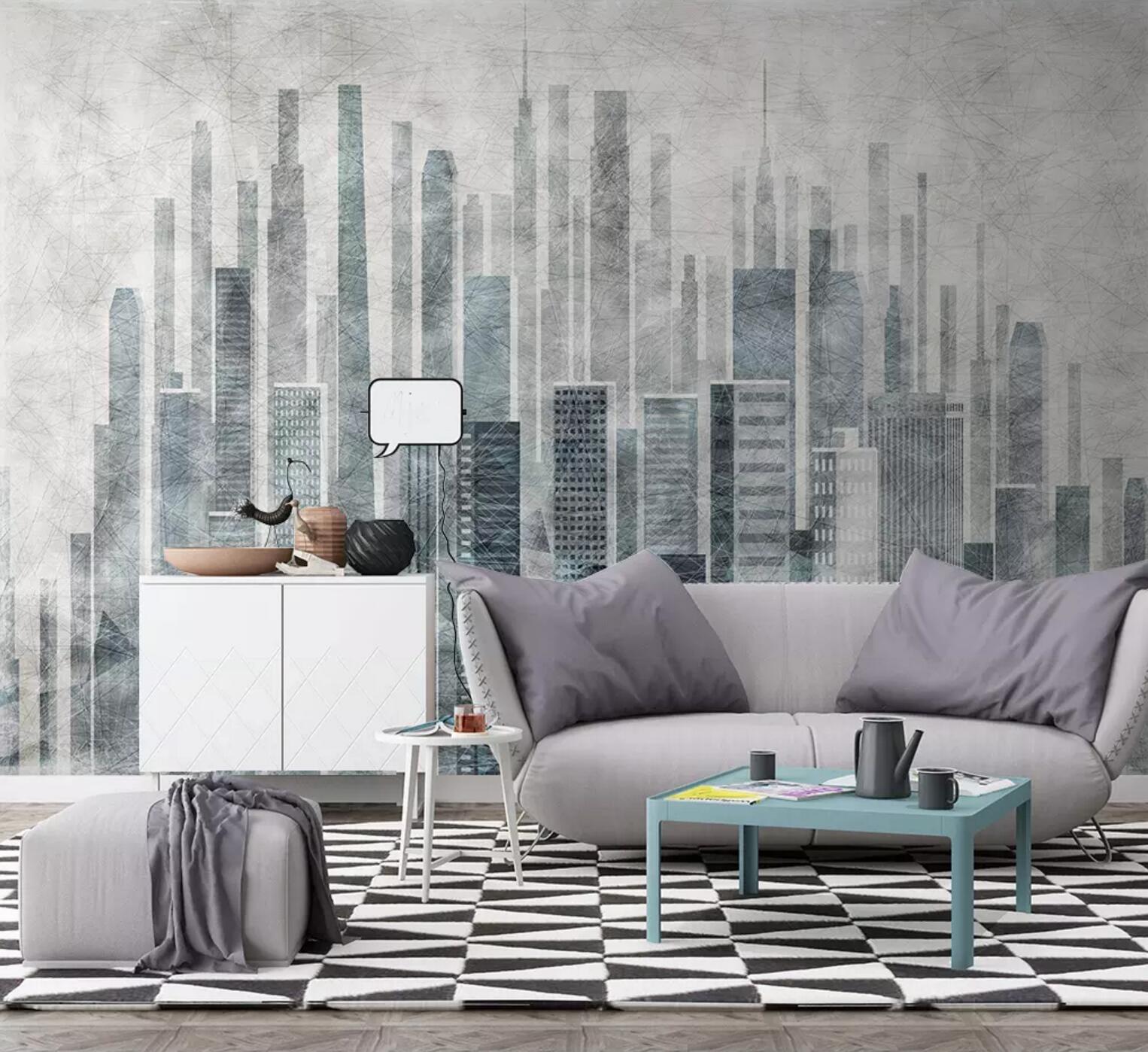 3D Graffiti Building WC707 Wall Murals