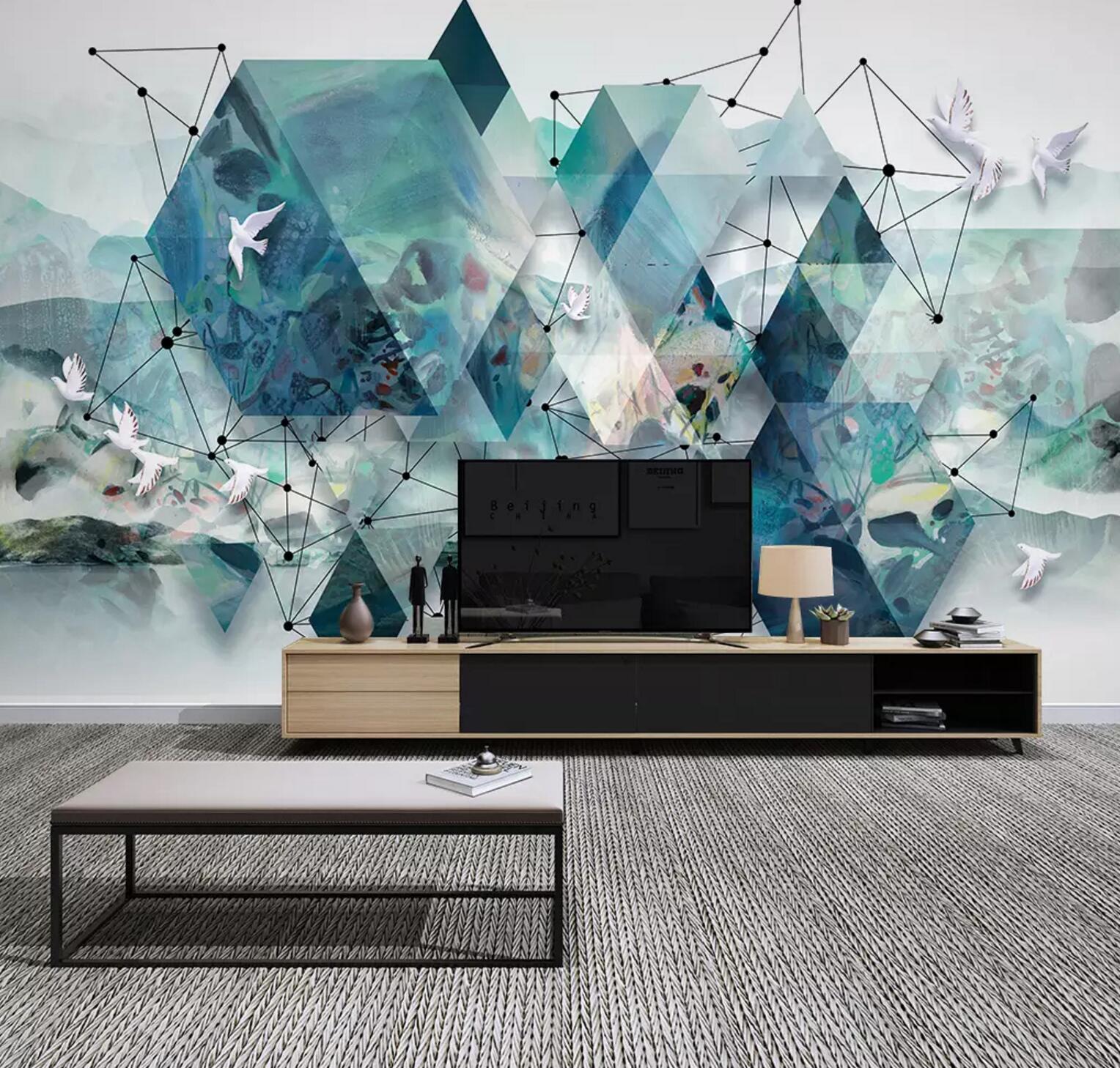 3D Pigeons Flying WC649 Wall Murals