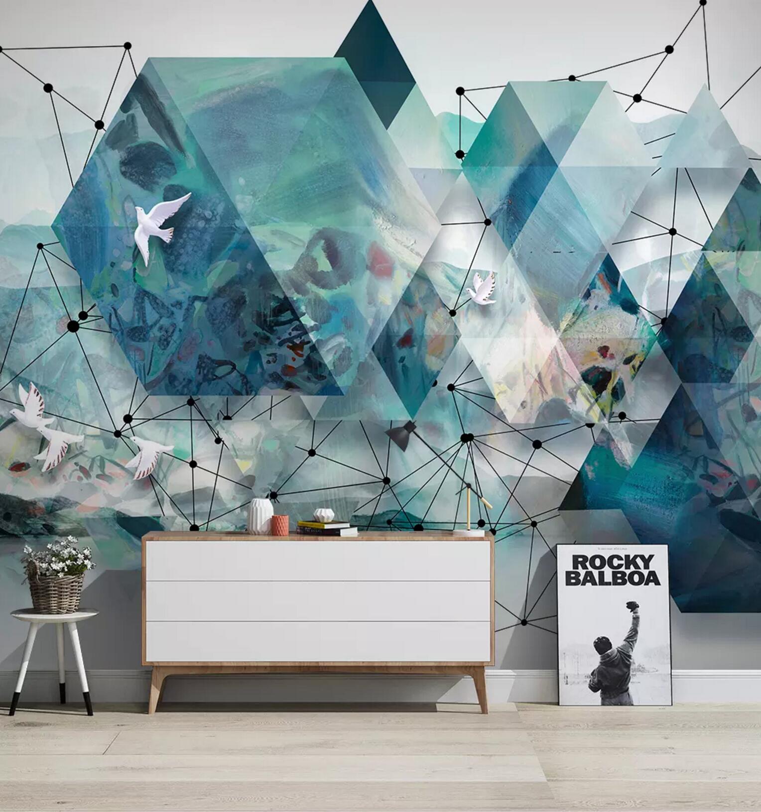 3D Pigeons Flying WC649 Wall Murals