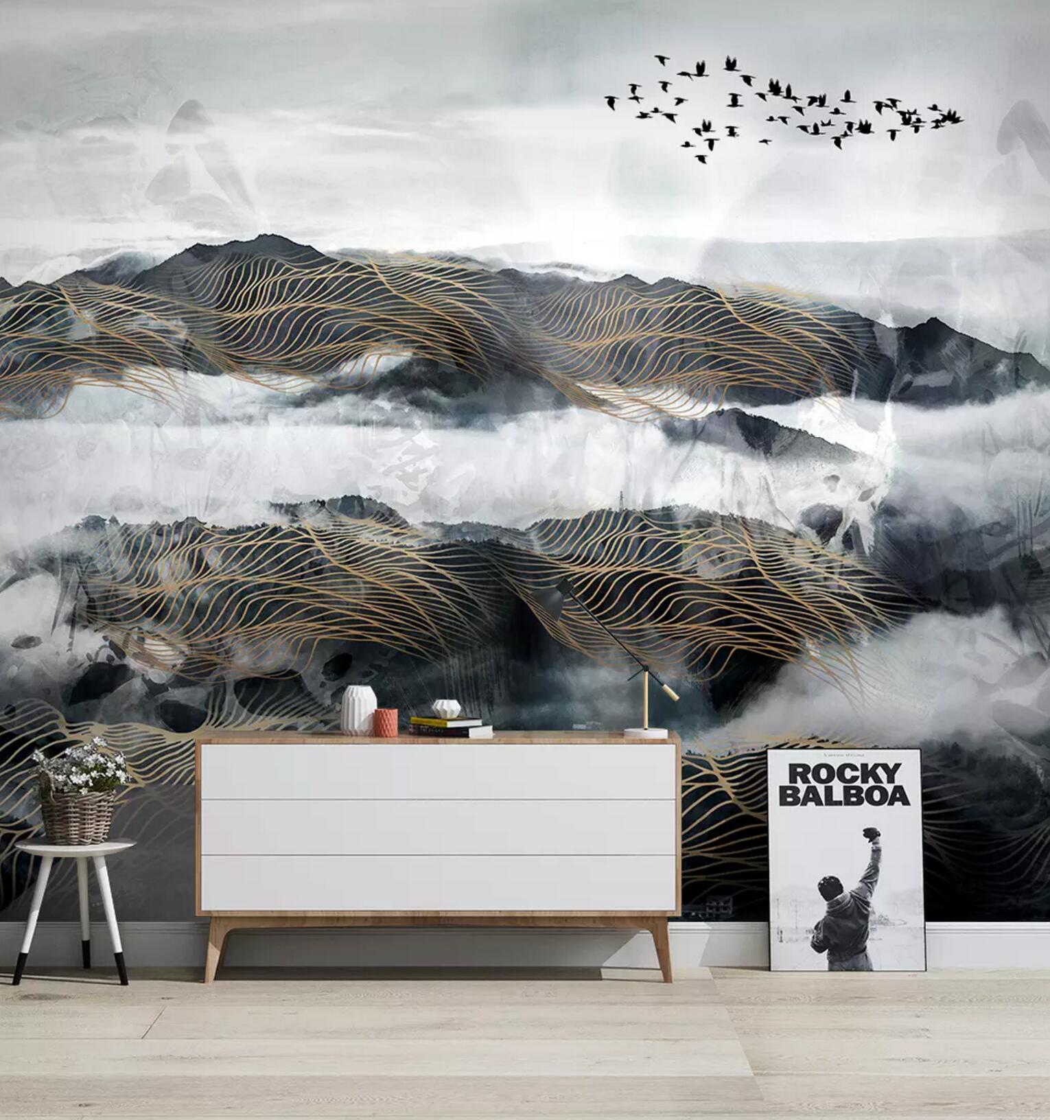 3D Geese Cloud WC640 Wall Murals