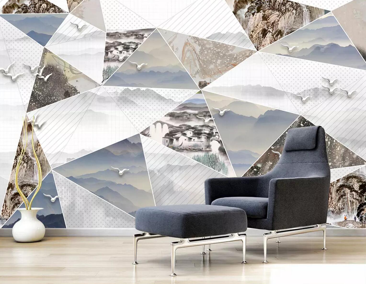 3D Triangle Pigeon 271 Wallpaper AJ Wallpaper 