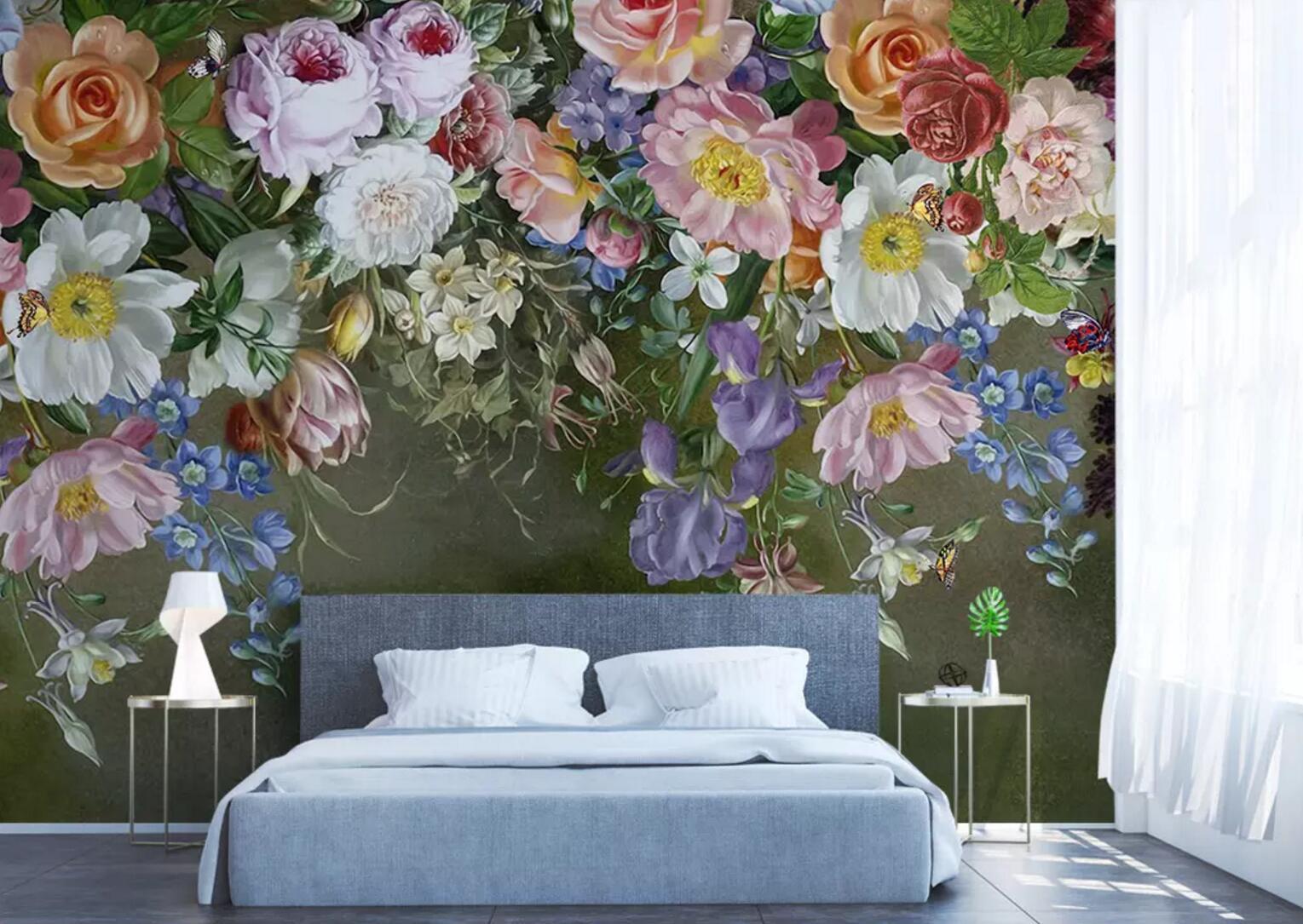 3D Bright Flower 248 Wallpaper AJ Wallpaper 