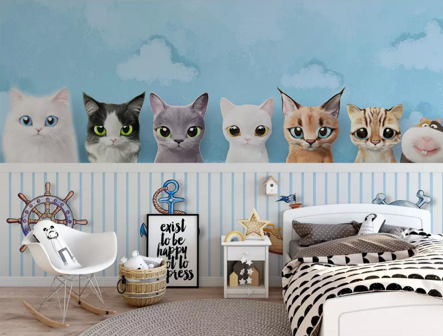 3D Color Kitten WC565 Wall Murals