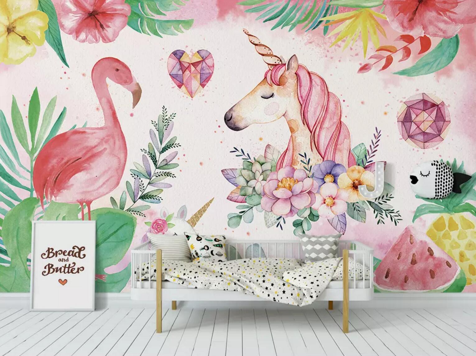 3D Flamingo Unicorn 299 Wallpaper AJ Wallpaper 