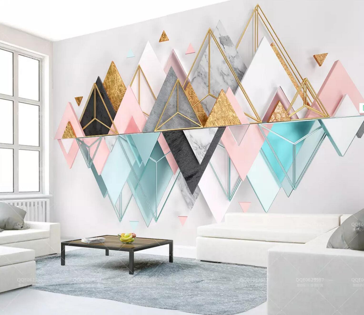 3D Triangle Decoration WC559 Wall Murals