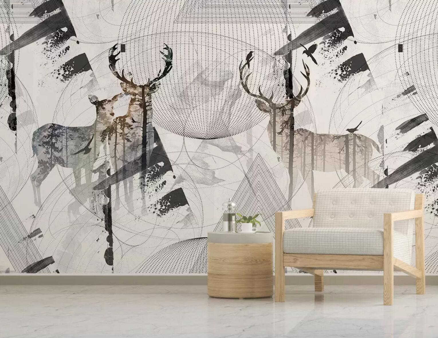 3D Fawn Shadow WC608 Wall Murals
