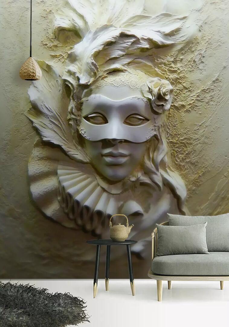 3D Carving Masked 492 Wallpaper AJ Wallpaper 