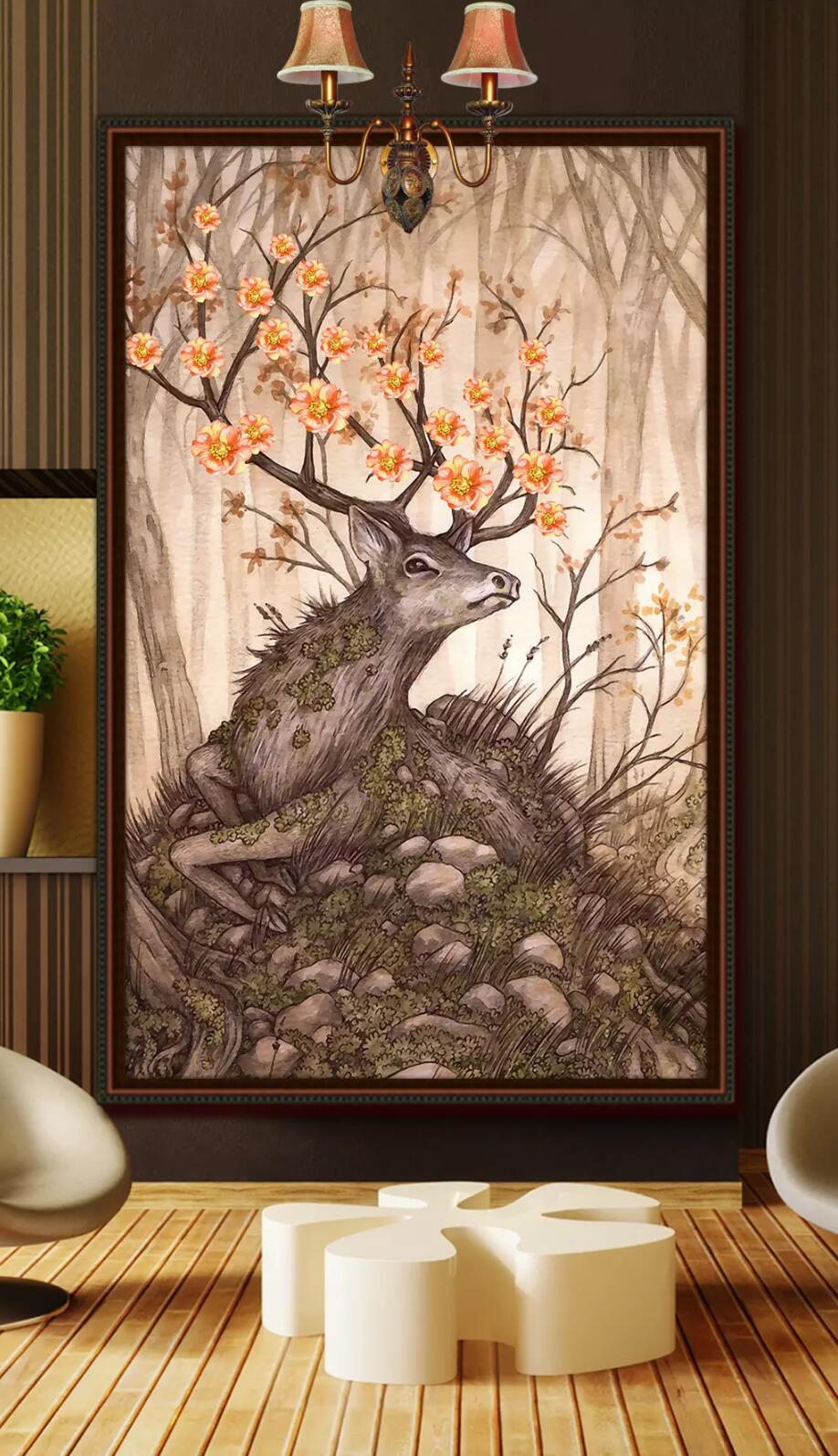 3D Forest Fawn WC832 Wall Murals