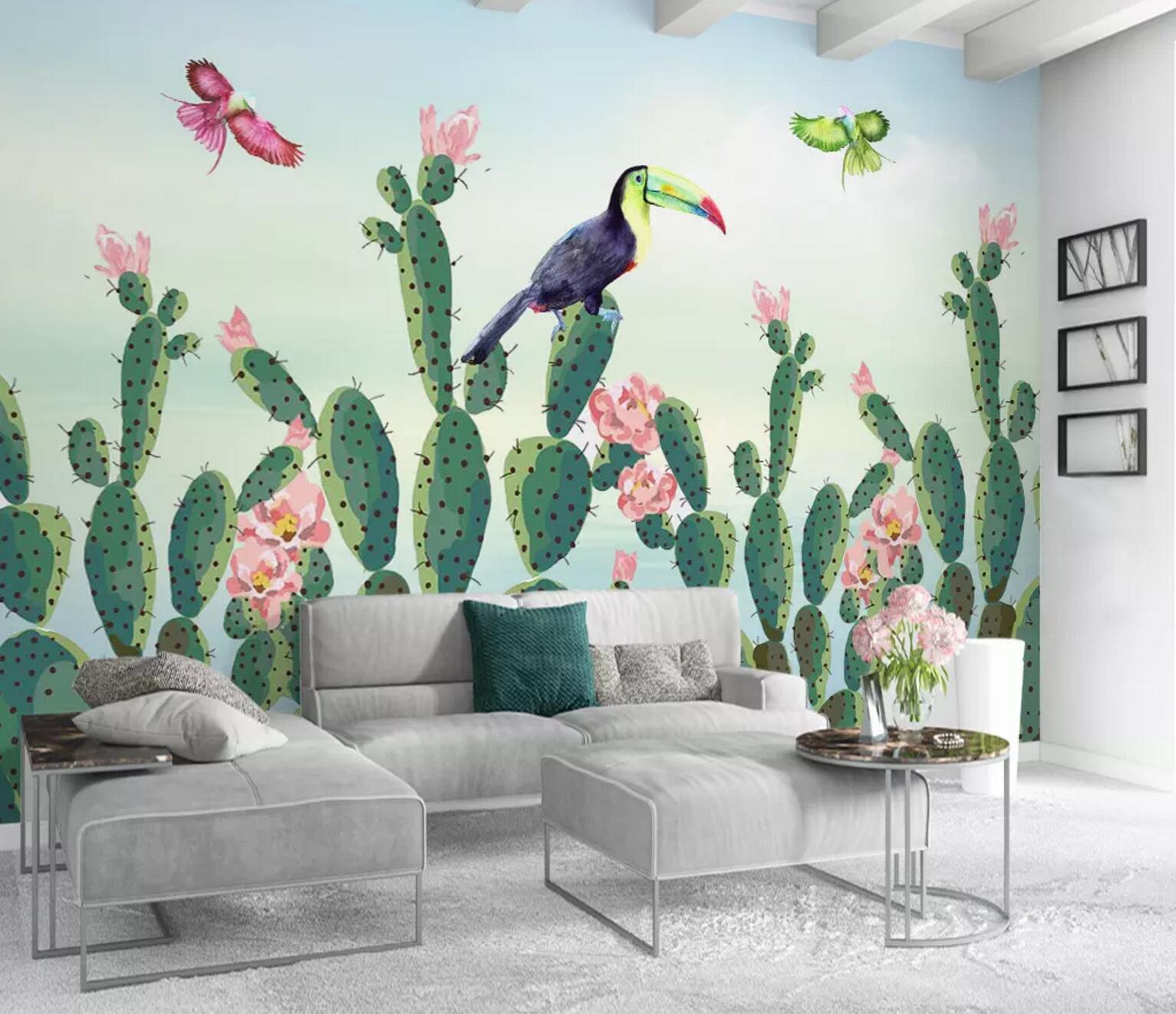 3D Cactus Flower 322 Wallpaper AJ Wallpaper 