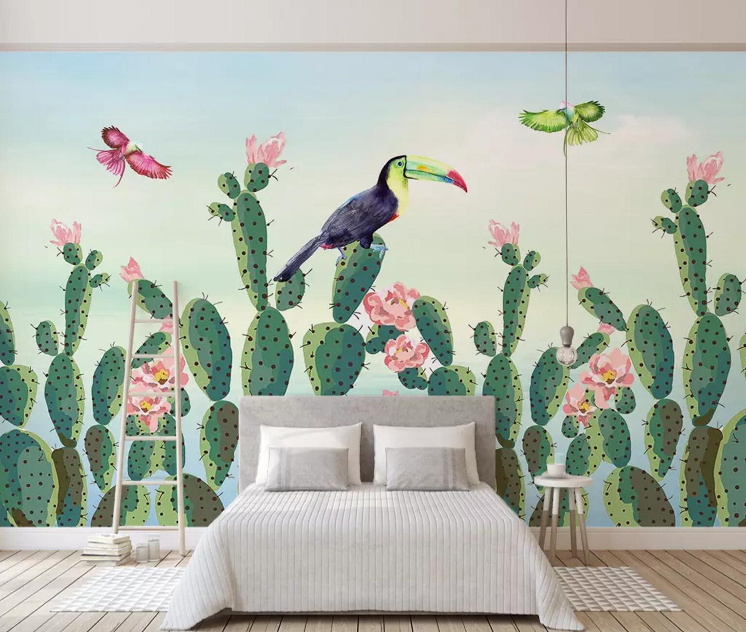3D Cactus Flower 322 Wallpaper AJ Wallpaper 